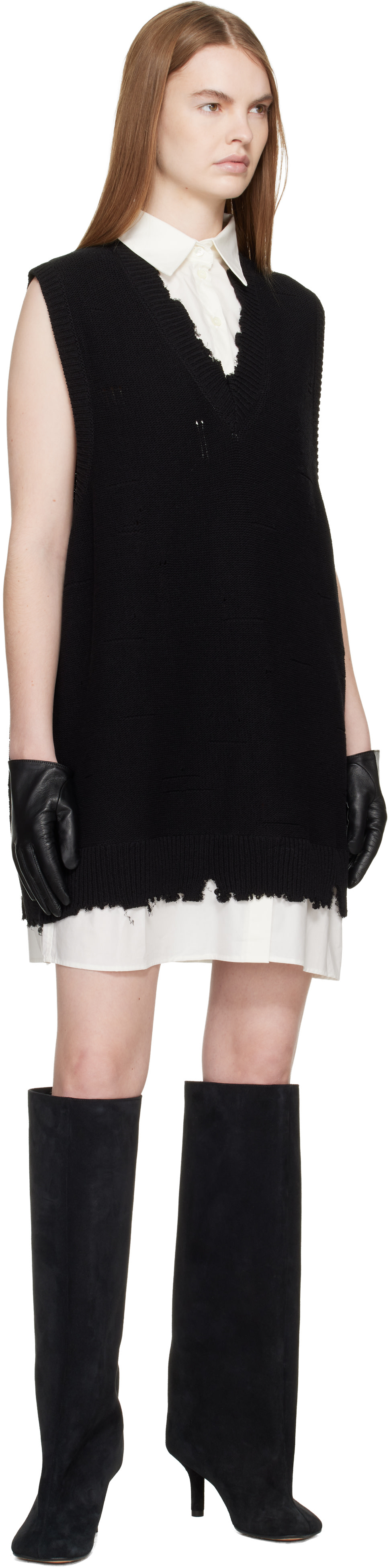 MM6 Maison Margiela - Black Suede Tall Boots