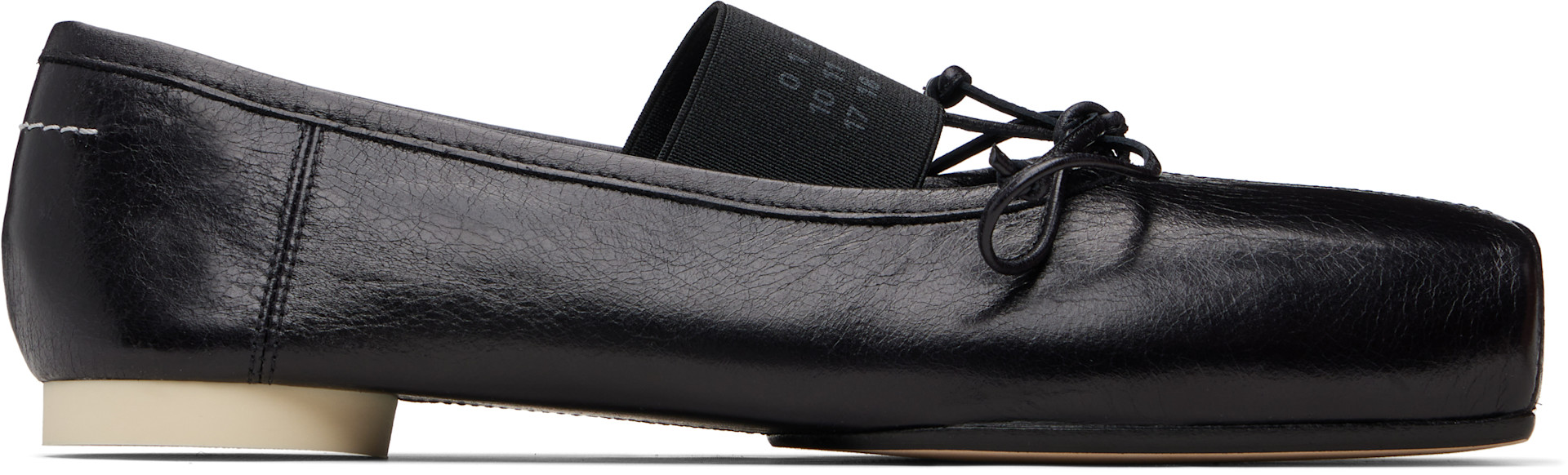 Maison Margiela/BALLET SHOE サイズ39 MM6 Maison Margiela: Black Numeric Square-Toe Ballerina Flats | SSENSE