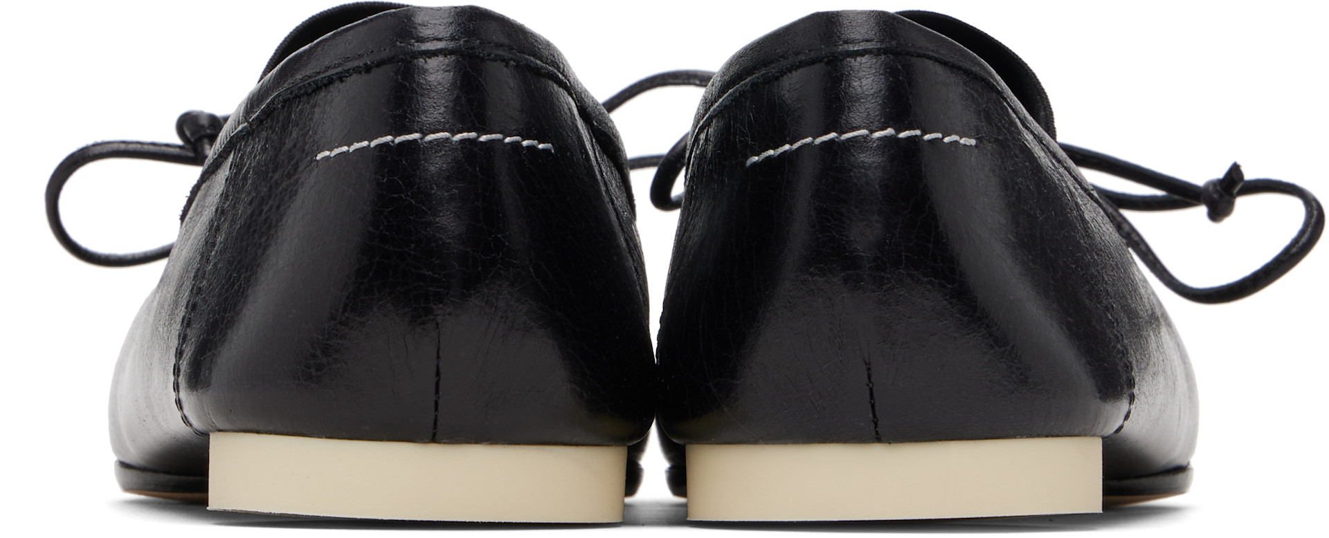 MM6 Maison Margiela スクエアトゥ バレエシューズ ブラック MM6 Maison Margiela: ブラック Numeric スクエアトゥ バレエシューズ