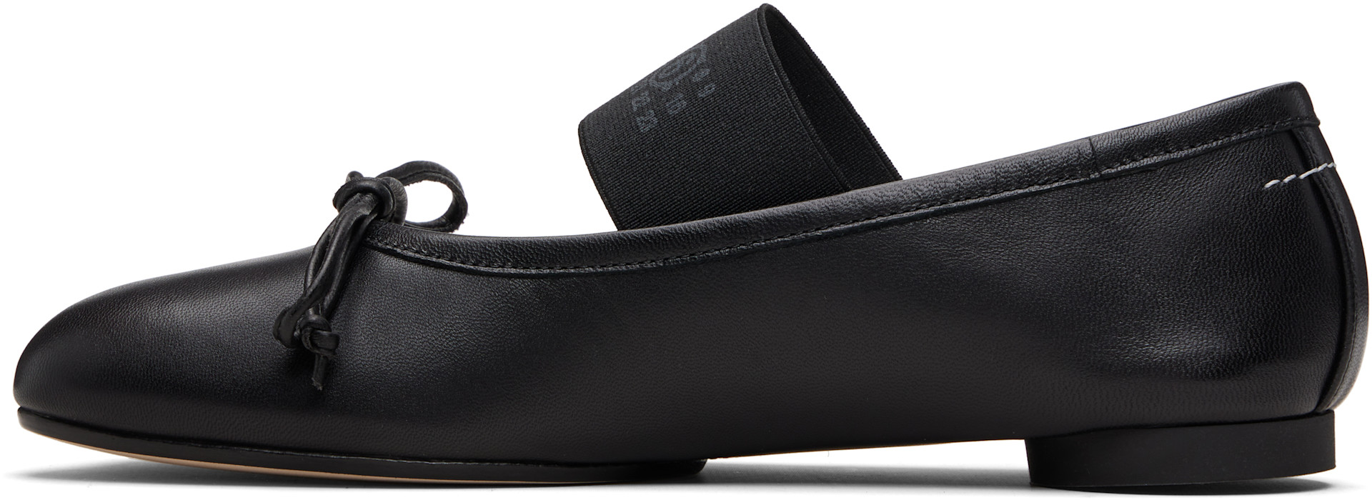 MIESROHEミースロエ　ＢＡＬＬＥＴ　ＦＬＡＴ　ＳＨＯＥＳ MM6 Maison Margiela: Black Anatomic Numeric Ballerina Flats