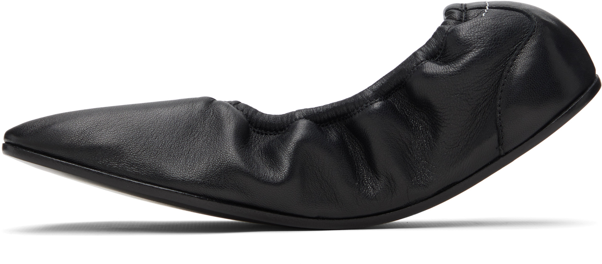 MM6 Maison Margiela: ブラック Anatomic Travel バレエシューズ 