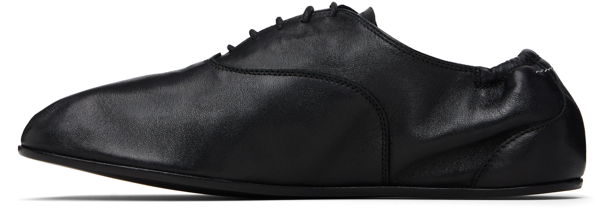 MM6 Maison Margiela: Black Leather Oxfords | SSENSE