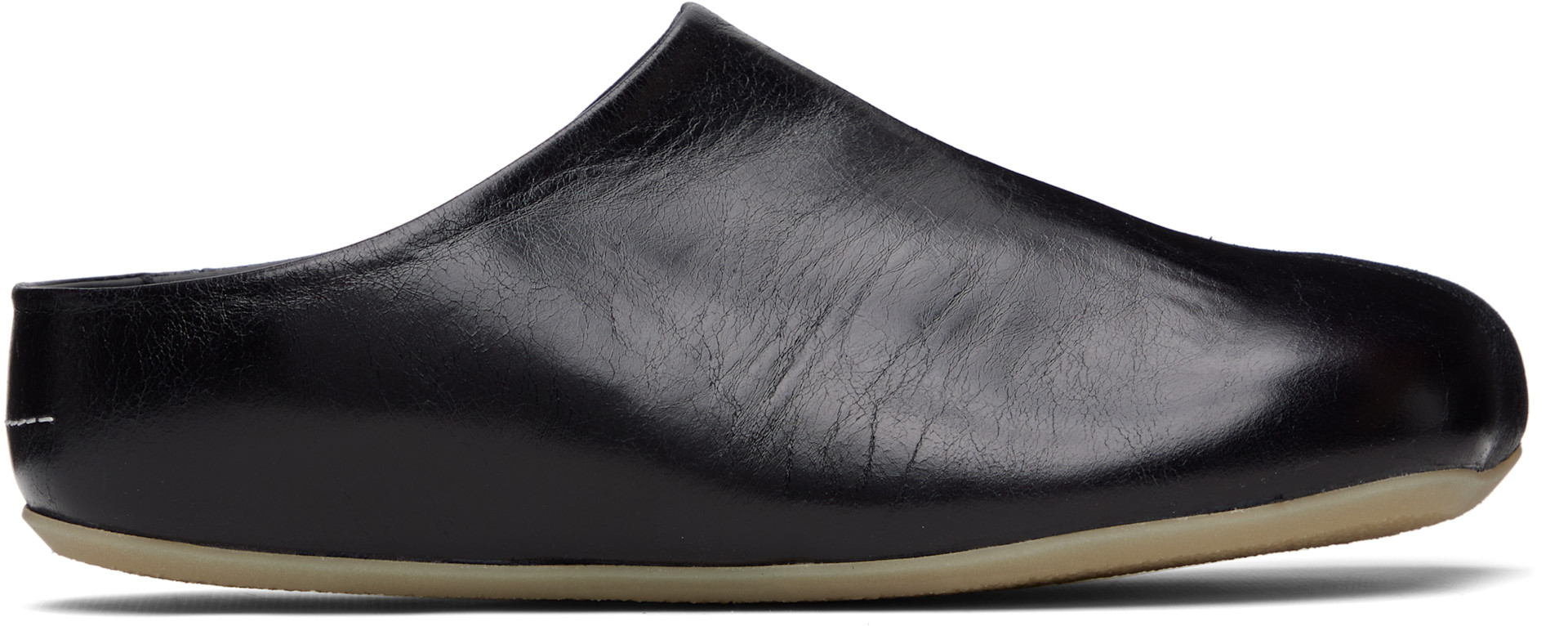 MM6 Maison Margiela: Black Factory Sabot Loafers | SSENSE
