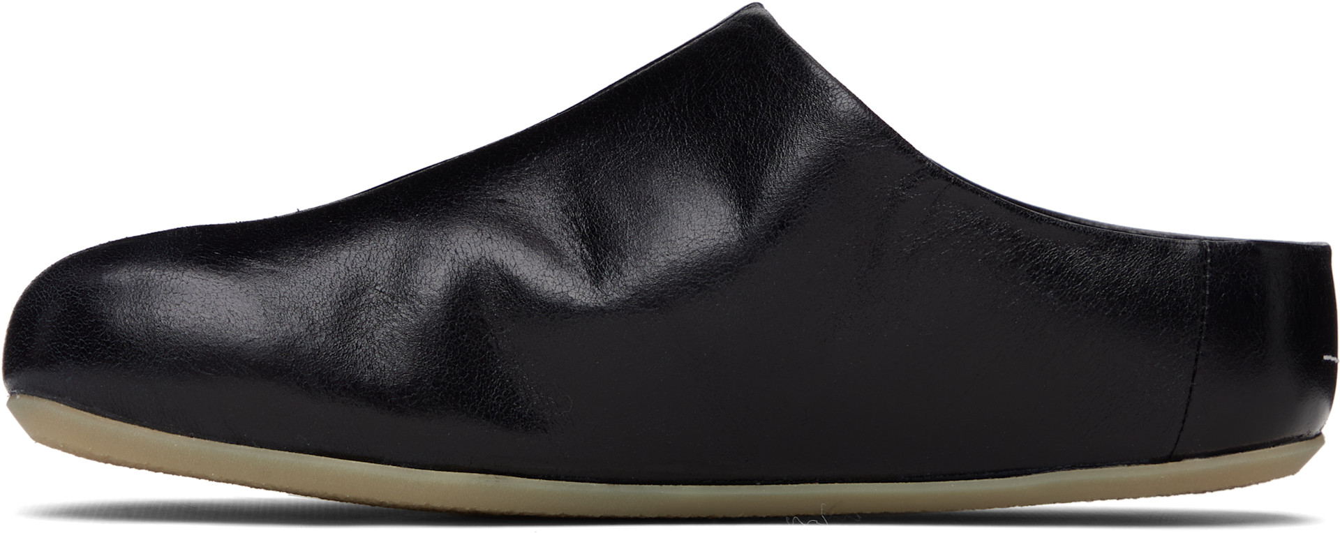 MM6 Maison Margiela: Black Factory Sabot Loafers | SSENSE