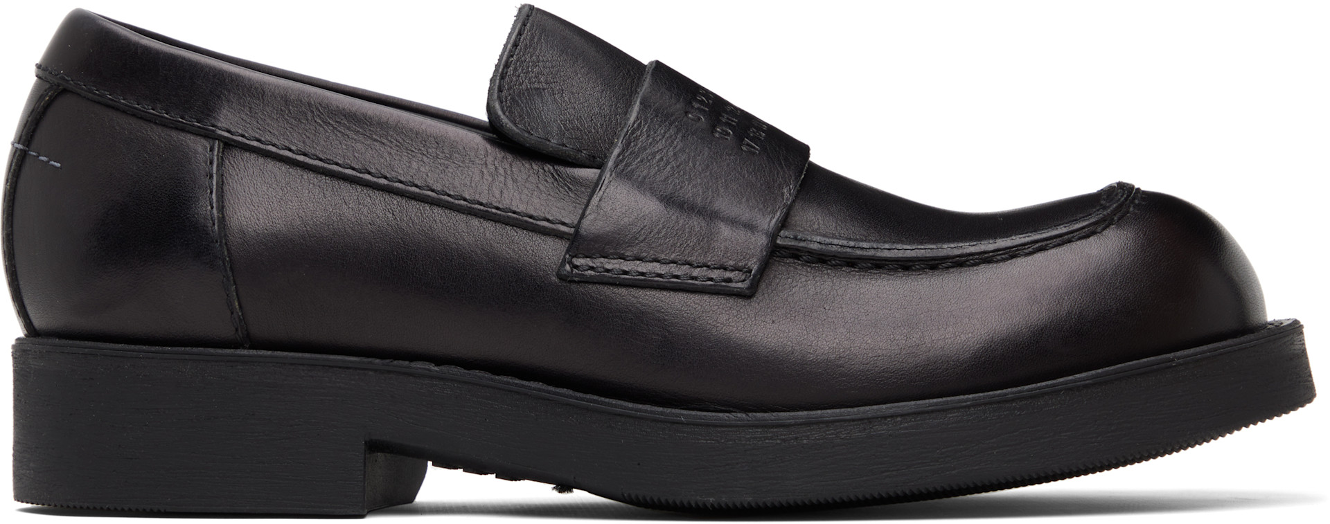 MM6 ローファー MM6 Maison Margiela: Black City Biker Loafers | SSENSE