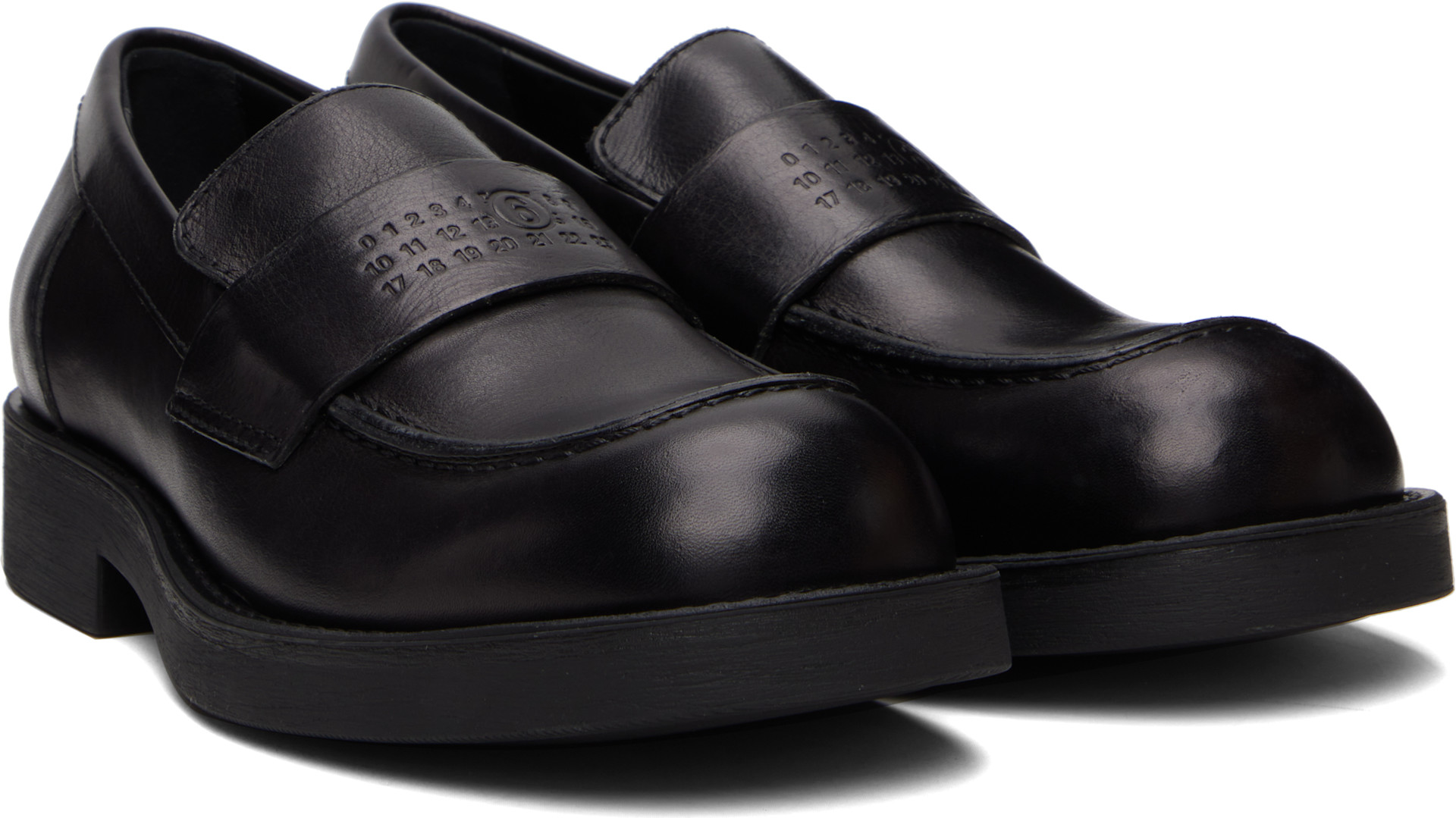 MM6 Maison Margiela: Black City Biker Loafers | SSENSE