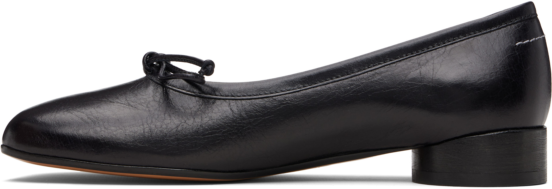 MM6 Maison Margiela: ブラック Anatomic Numeric バレエシューズ 
