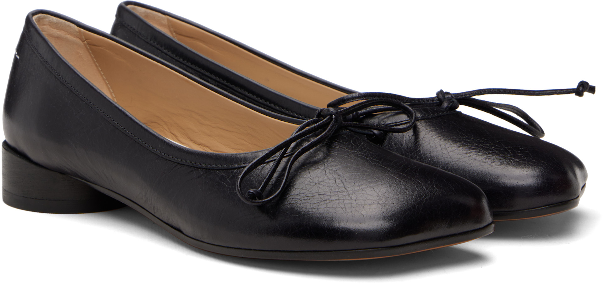 MM6 Maison Margiela: Black Anatomic Numeric Ballerina Flats | SSENSE