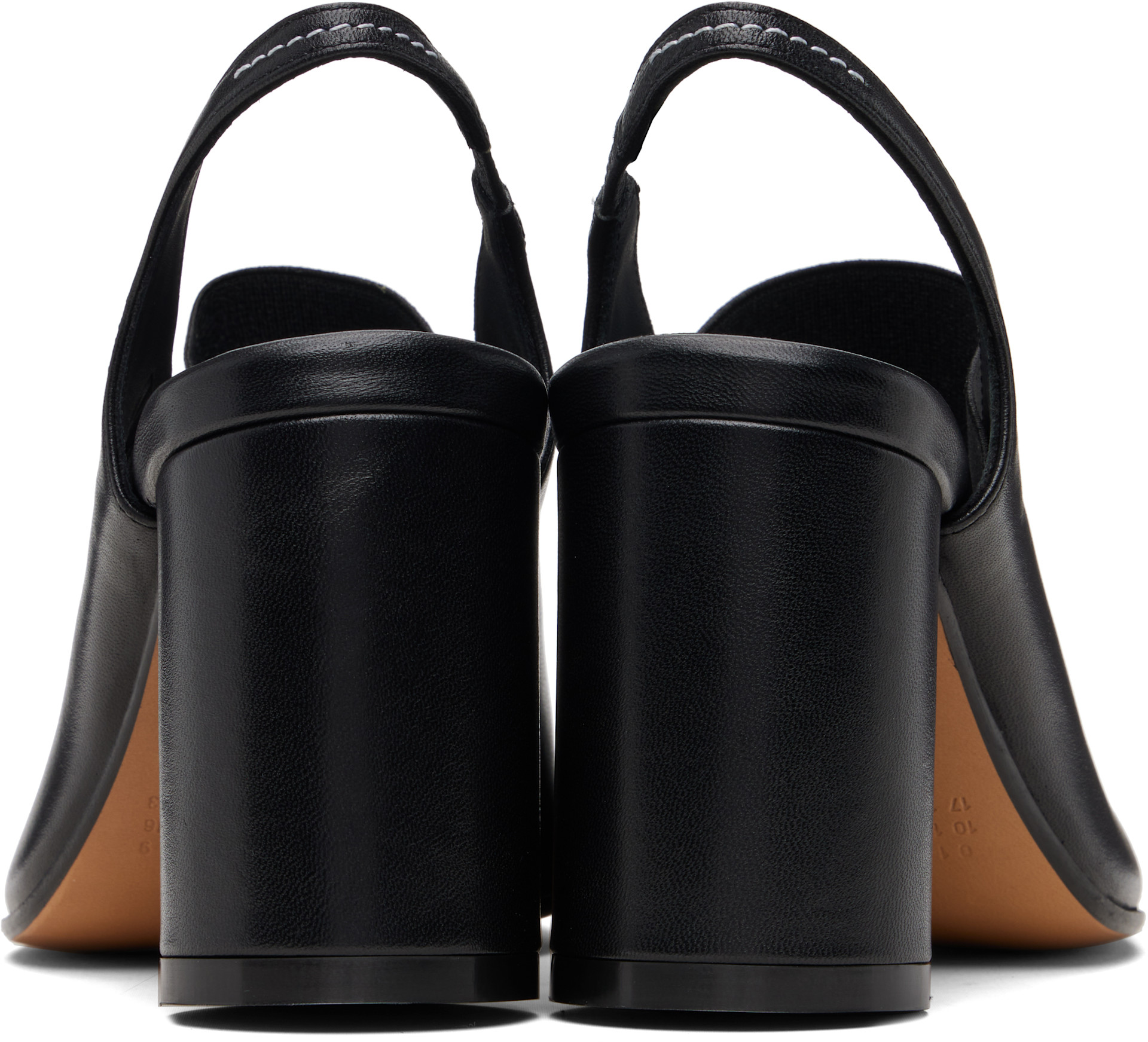 MM6 Maison Margiela サイズ37 黒スリングバックハイヒール MM6 Maison Margiela: ブラック Anatomic Numeric スリングバック