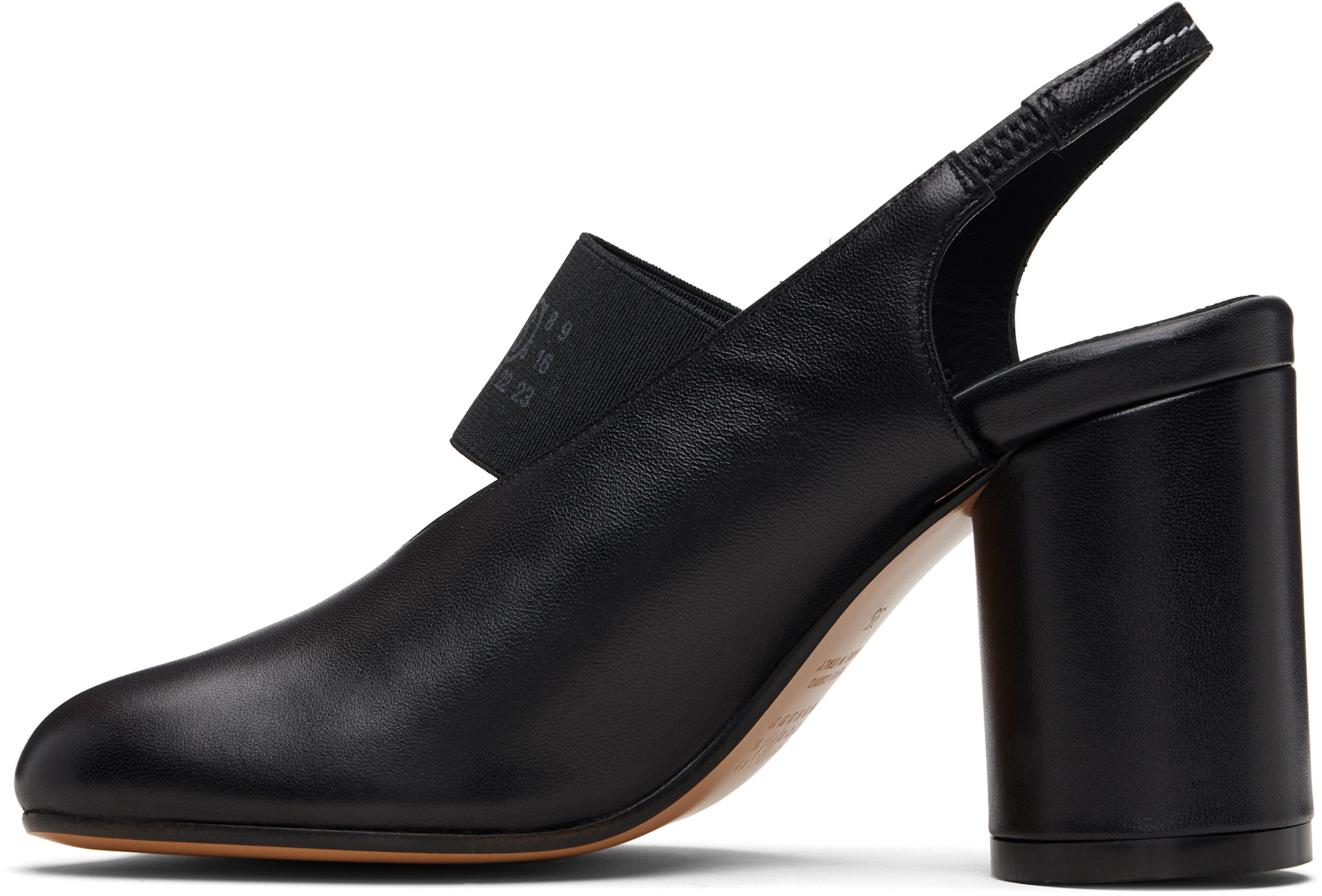 MM6 Maison Margiela: Black Anatomic Numeric Slingback Heels | SSENSE