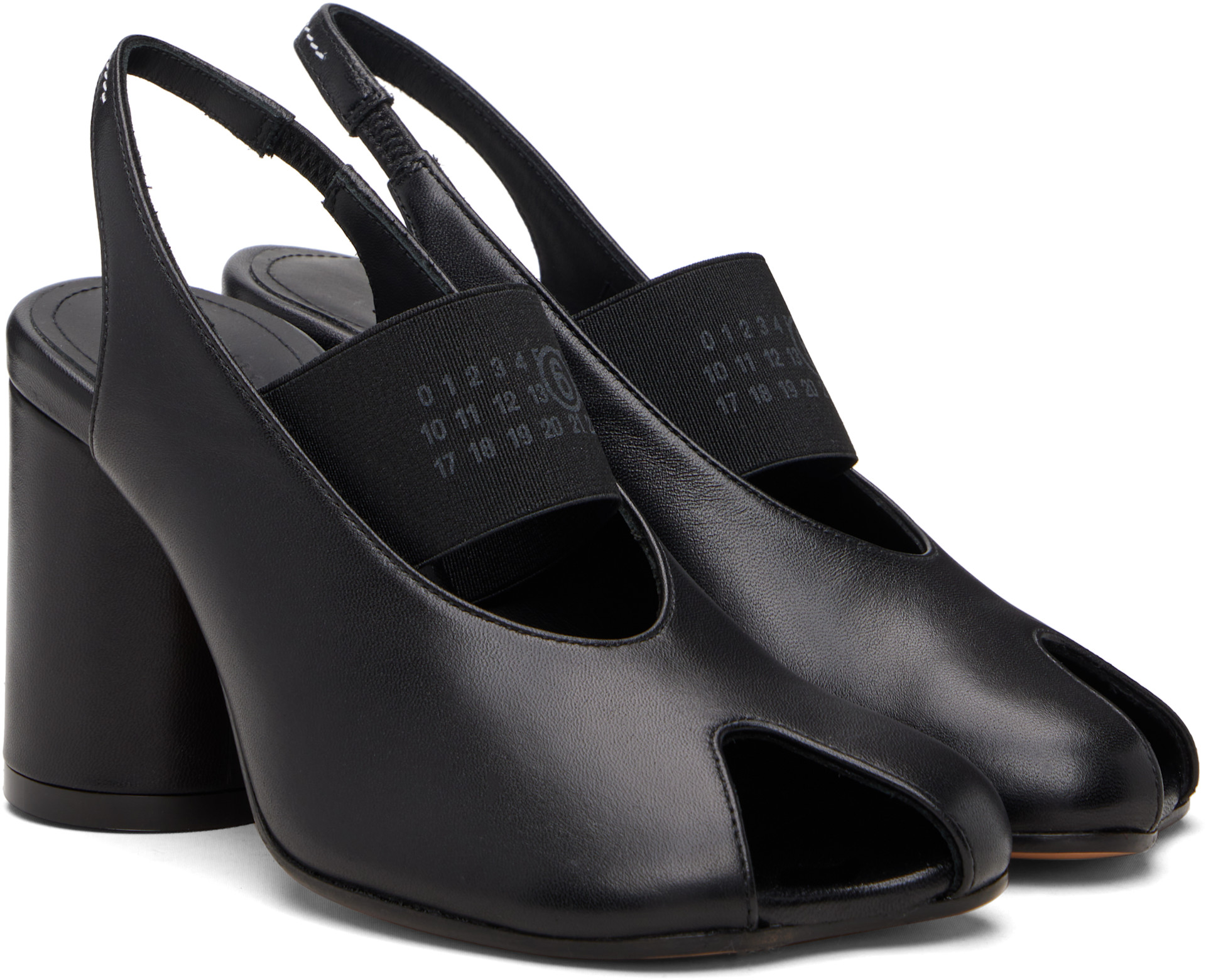 MM6 Maison Margiela: ブラック Anatomic Numeric スリングバック