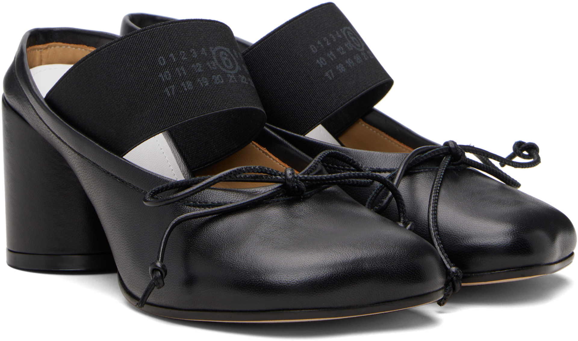 MM6 Maison Margiela: Black Anatomic Numeric Sandal Heels | SSENSE