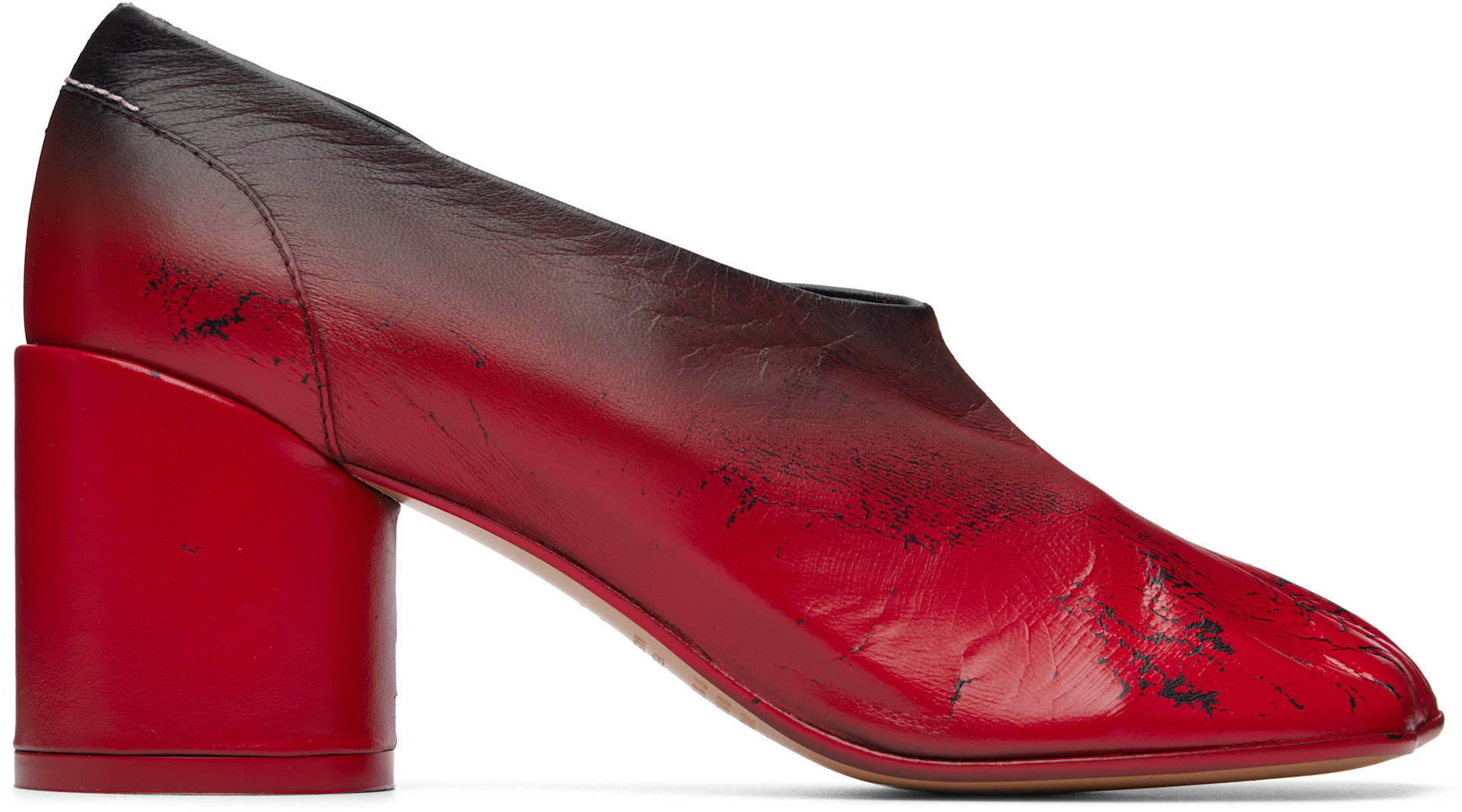 MM6 Maison Margiela: Red Anatomic Block-Heel Heels | SSENSE