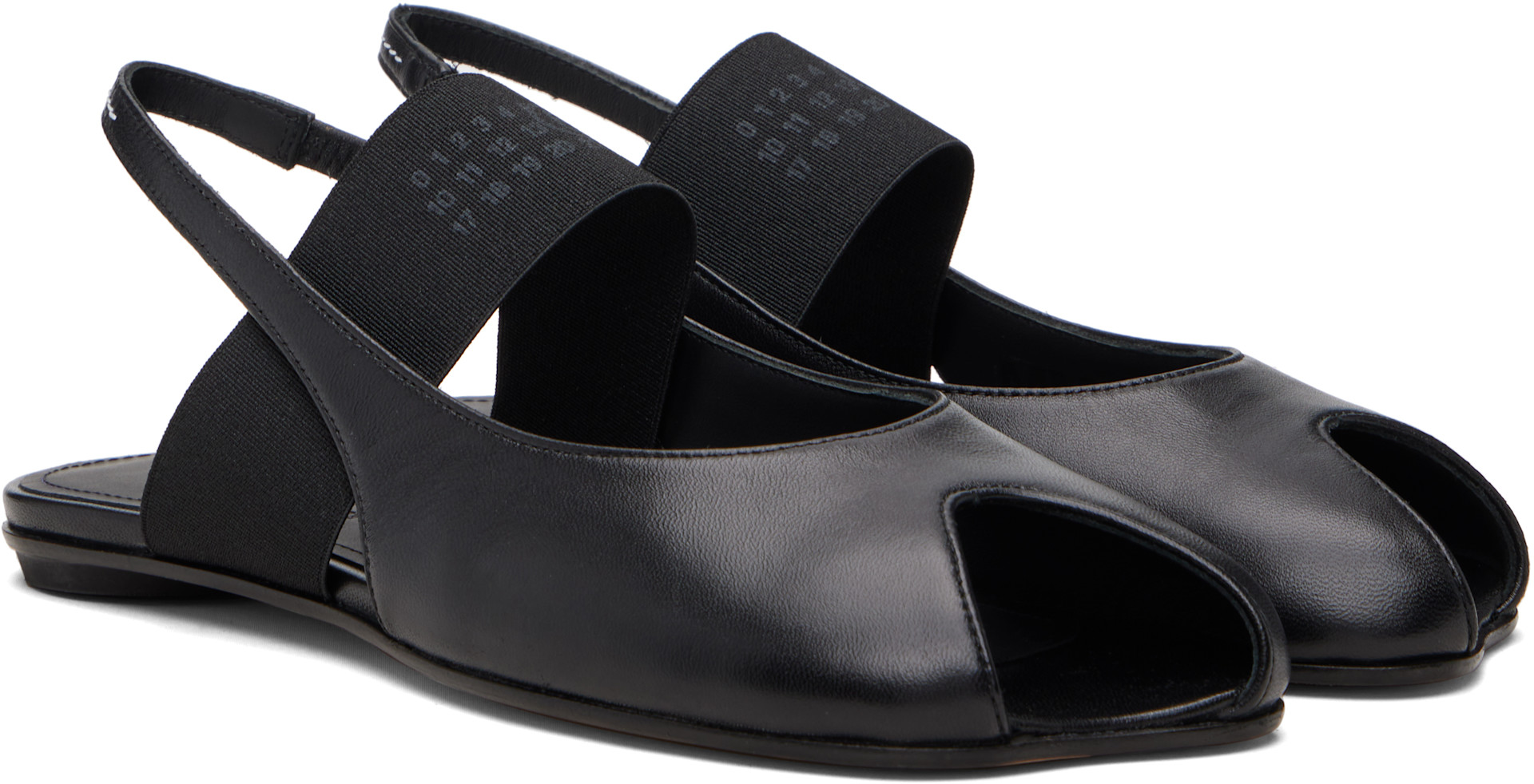 MM6 Maison Margiela: Black Anatomic Numeric Slingback Sandals | SSENSE