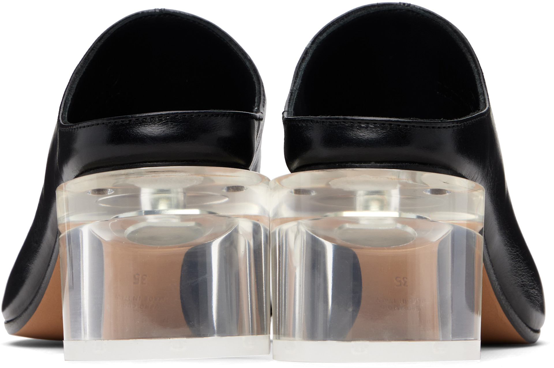 MM6 Maison Margiela: ブラック Anatomic Heeled ミュールサンダル