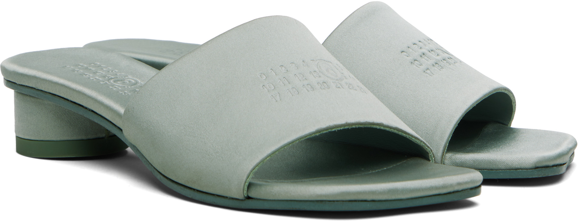 MM6 Maison Margiela: Gray Anatomic Numeric Heeled Sandals | SSENSE