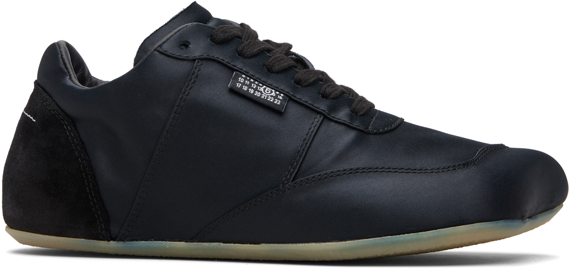 MM6 Maison Margiela: ブラック Factory サテン スニーカー | SSENSE 日本
