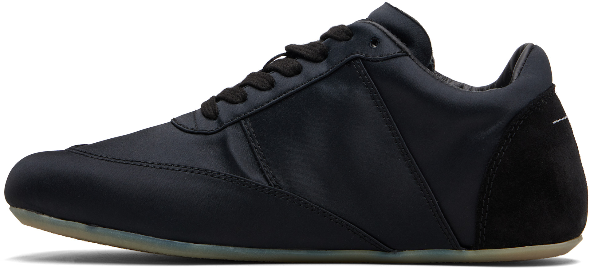 MM6 Maison Margiela: ブラック Factory サテン スニーカー | SSENSE 日本