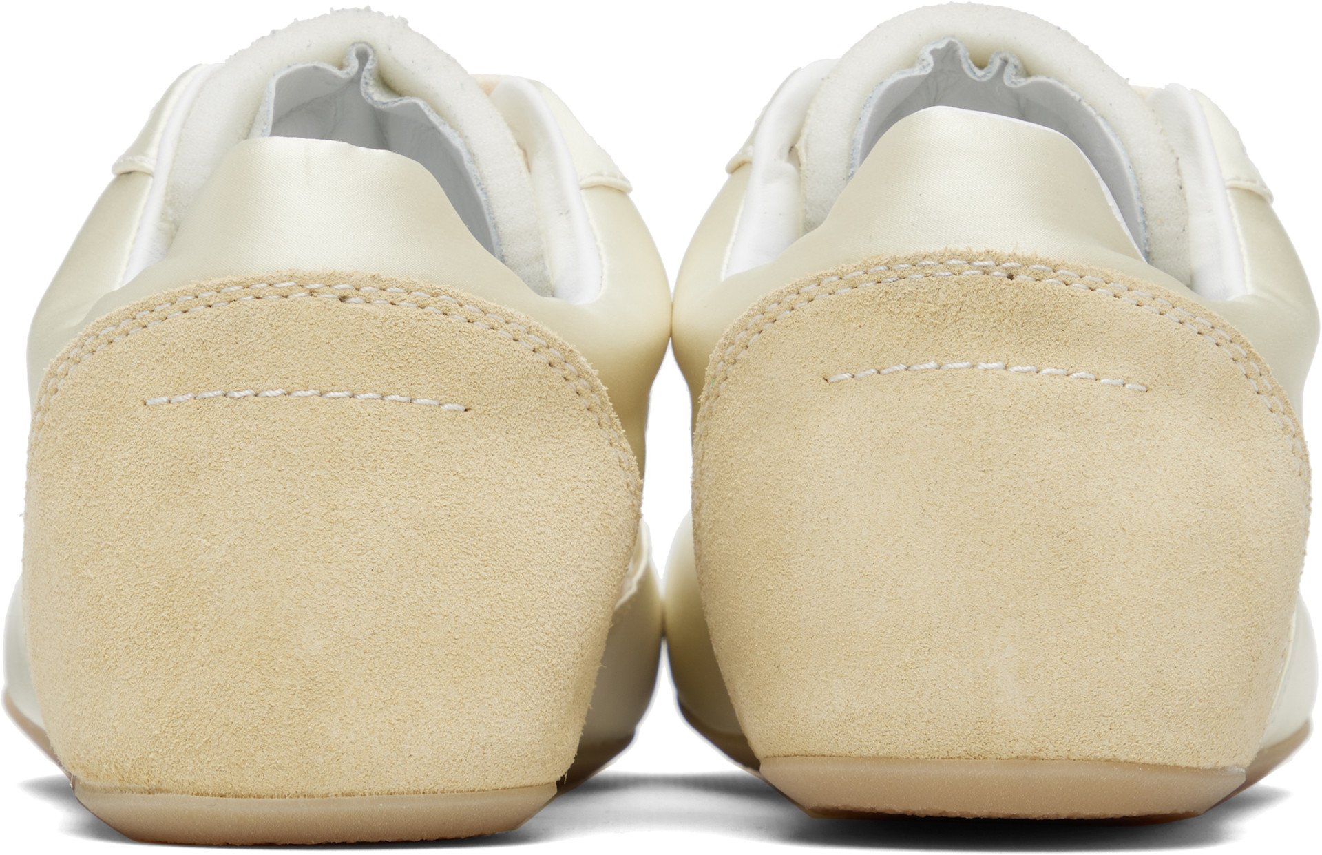 MM6 Maison Margiela: Yellow Satin Factory Sneakers | SSENSE