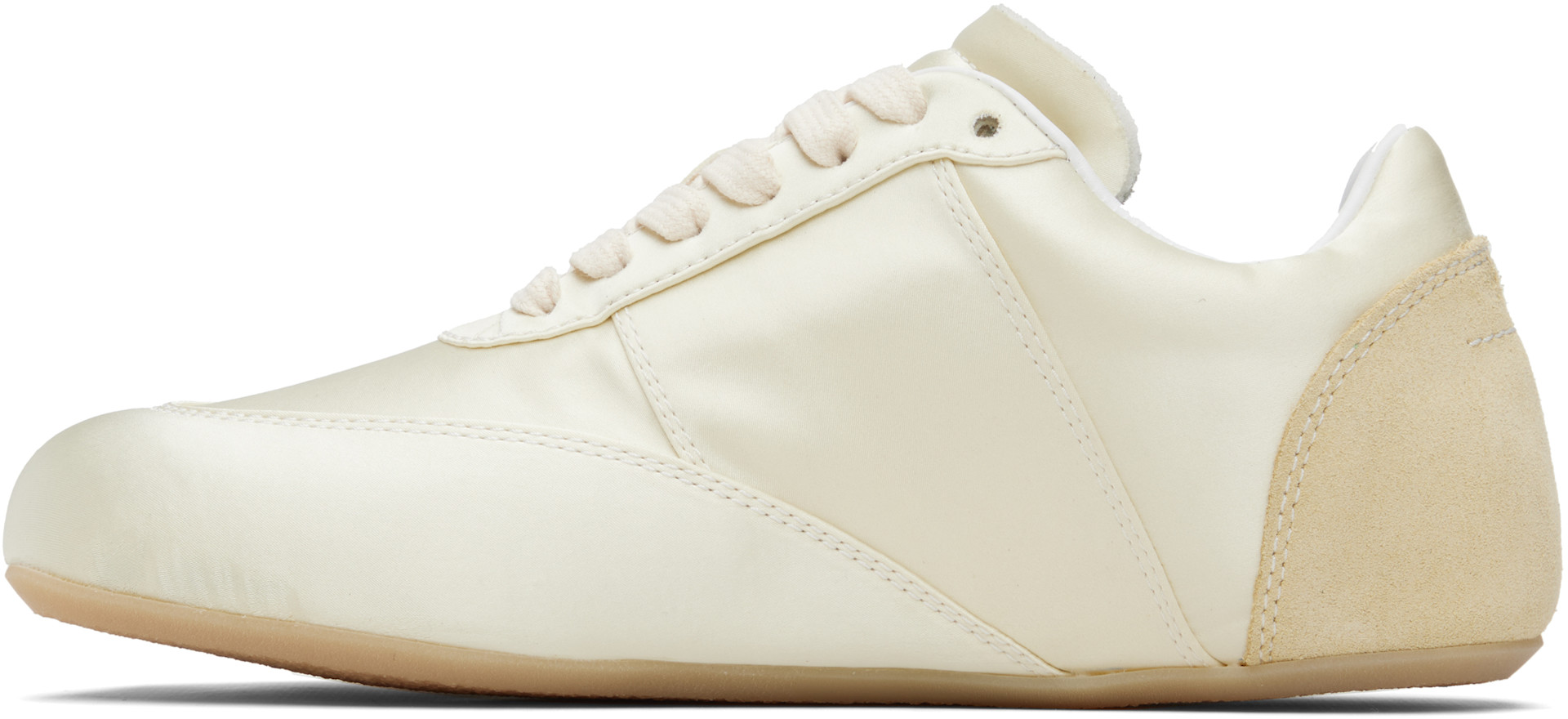 MM6 Maison Margiela: Yellow Satin Factory Sneakers | SSENSE