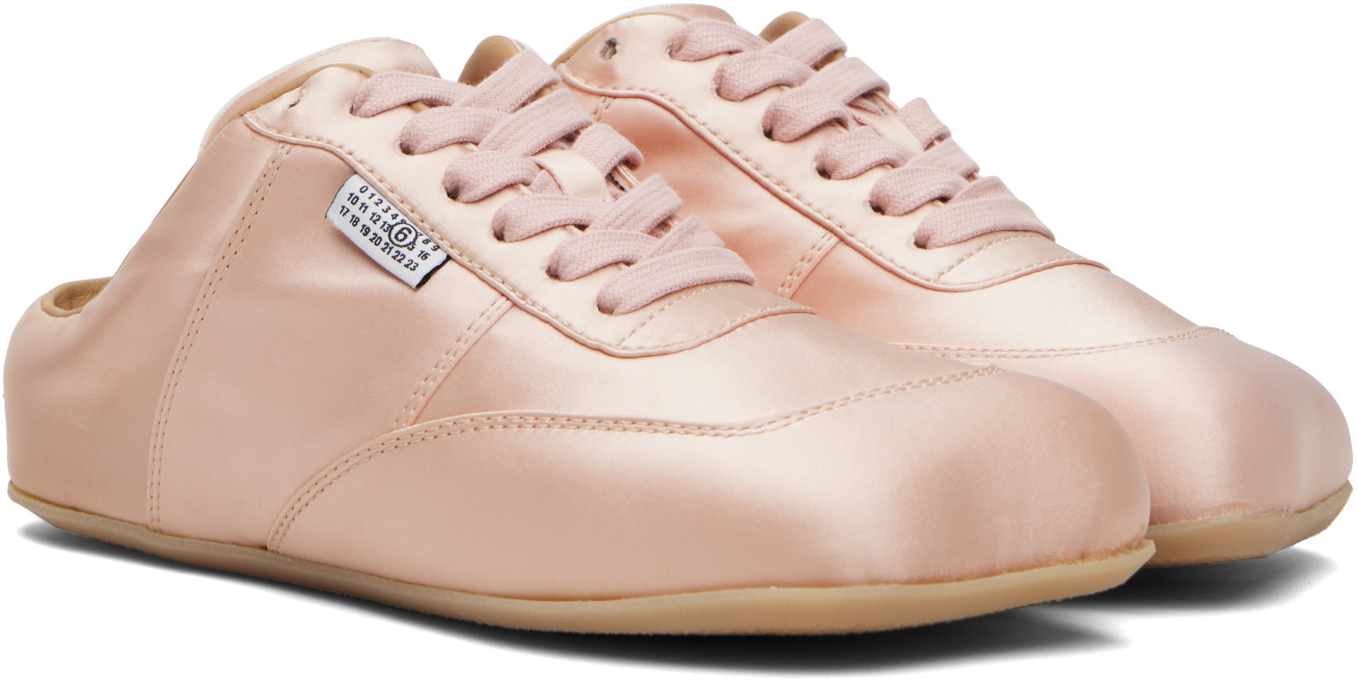 MM6 Maison Margiela: ピンク Factory サテン スニーカー | SSENSE 日本
