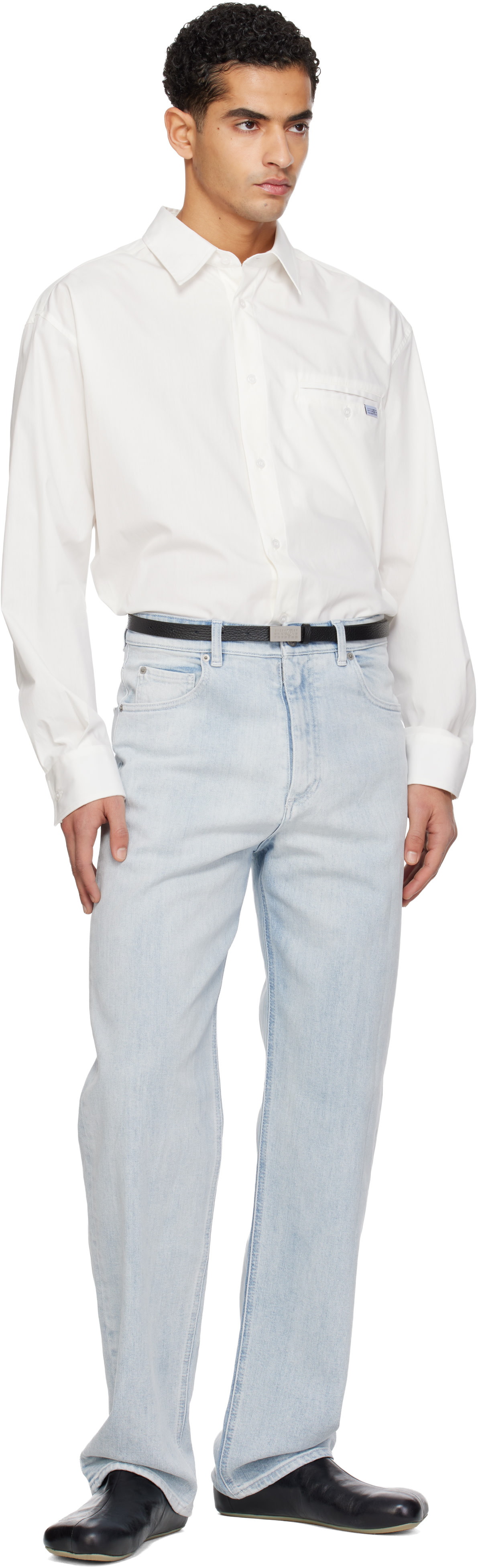 MM6 Maison Margiela: ブラック Numeric レザーベルト | SSENSE 日本