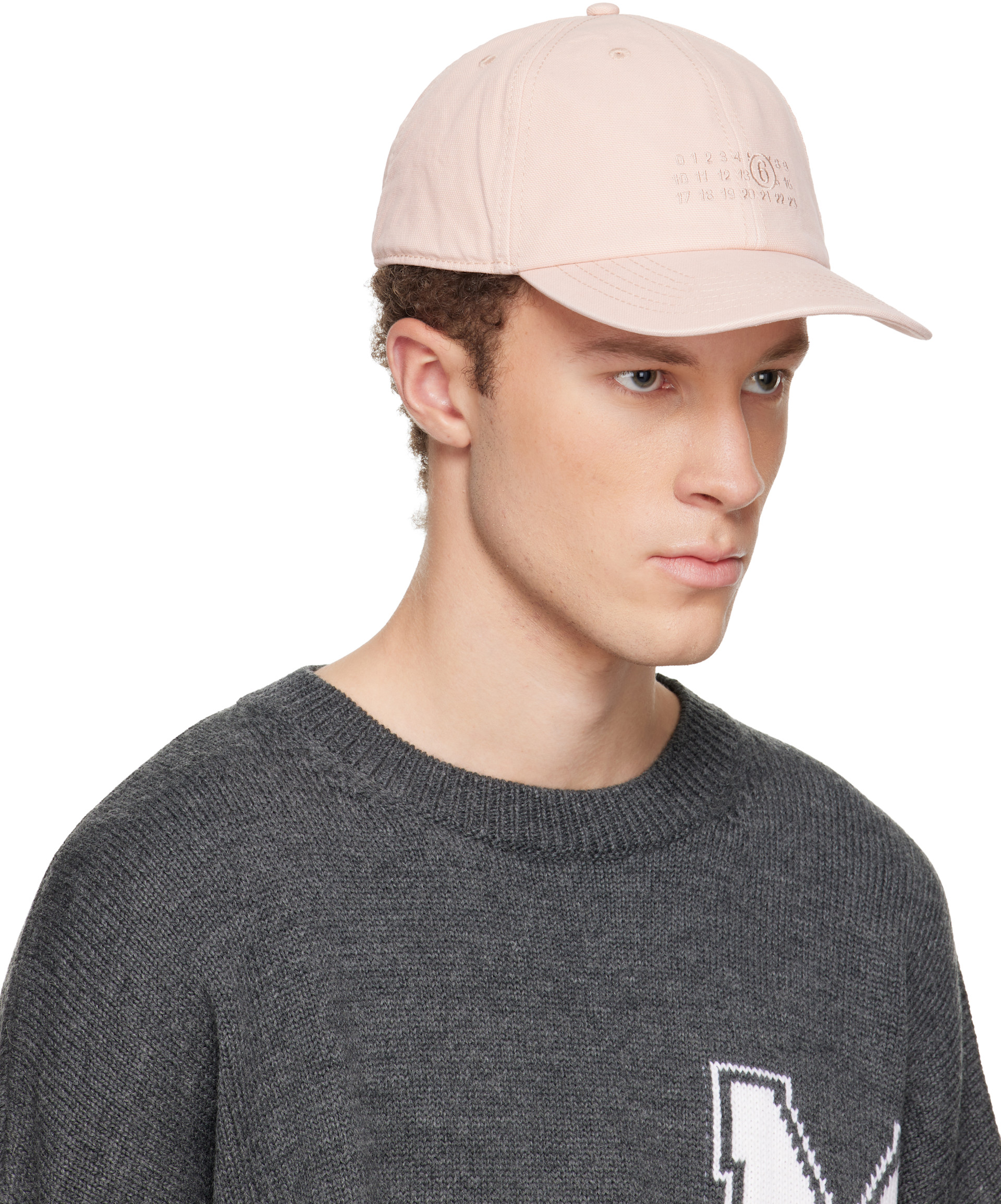 MM6 Maison Margiela - Pink Embroidered Logo Cap