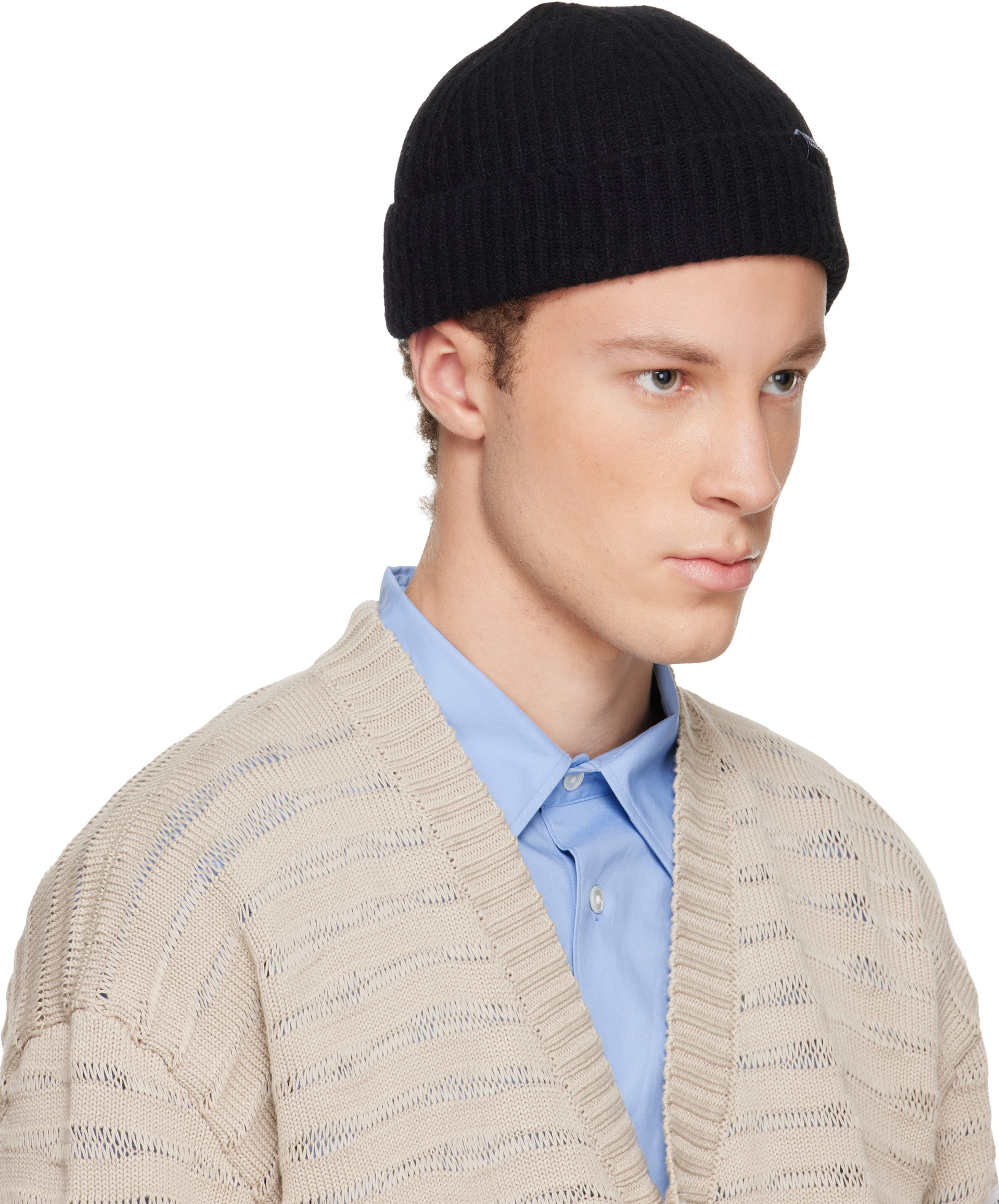 MM6 Maison Margiela - Black Ribbed Wool Beanie