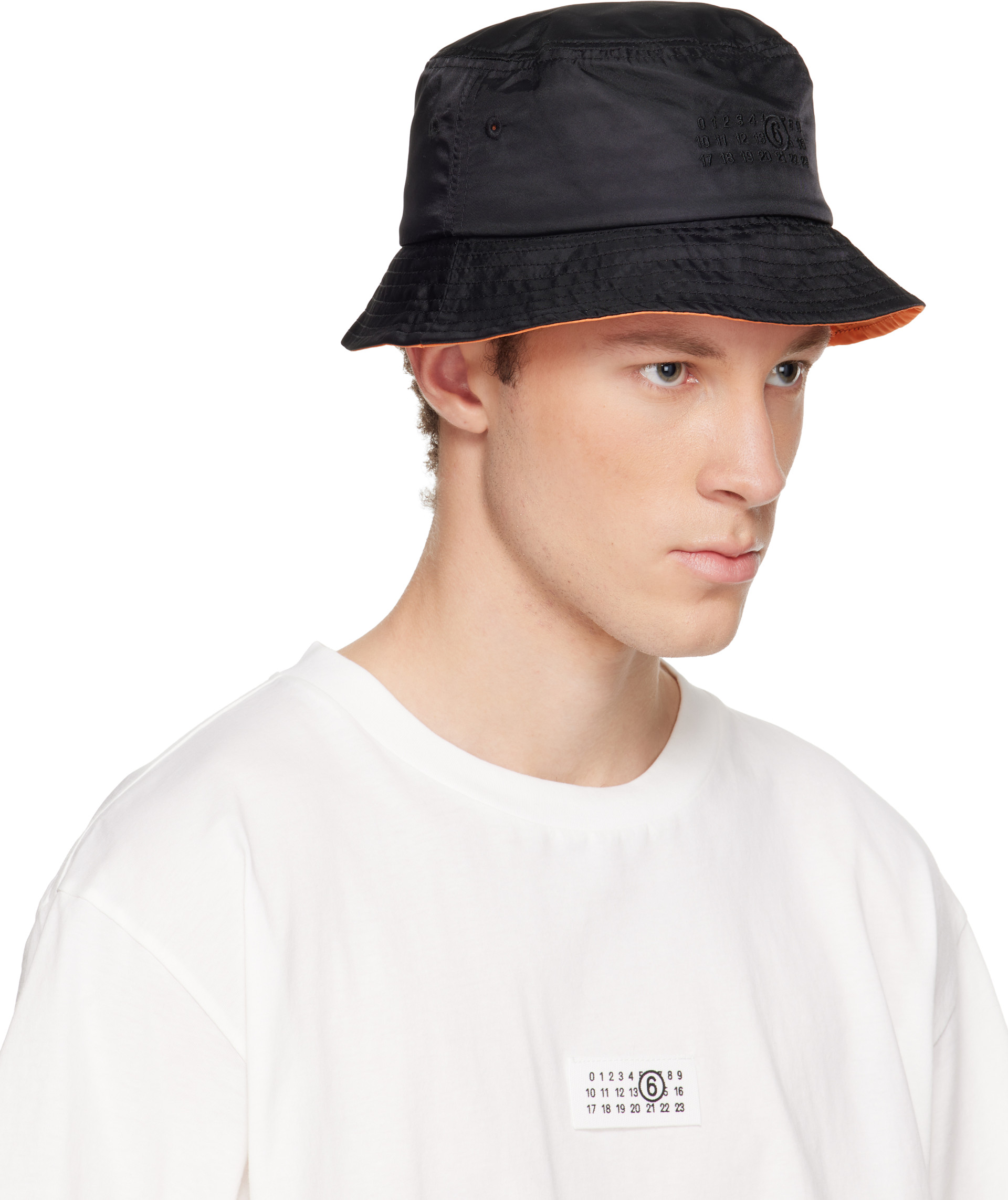MM6 Maison Margiela - Black Nylon Bucket Hat