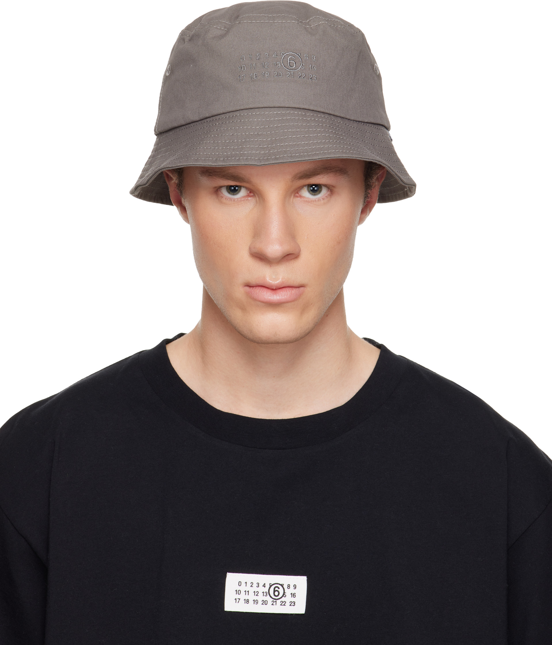 Ｍaison Ｍartin Ｍargiela ハット帽子 MM6 Maison Margiela: グレー コットンキャンバス バケットハット