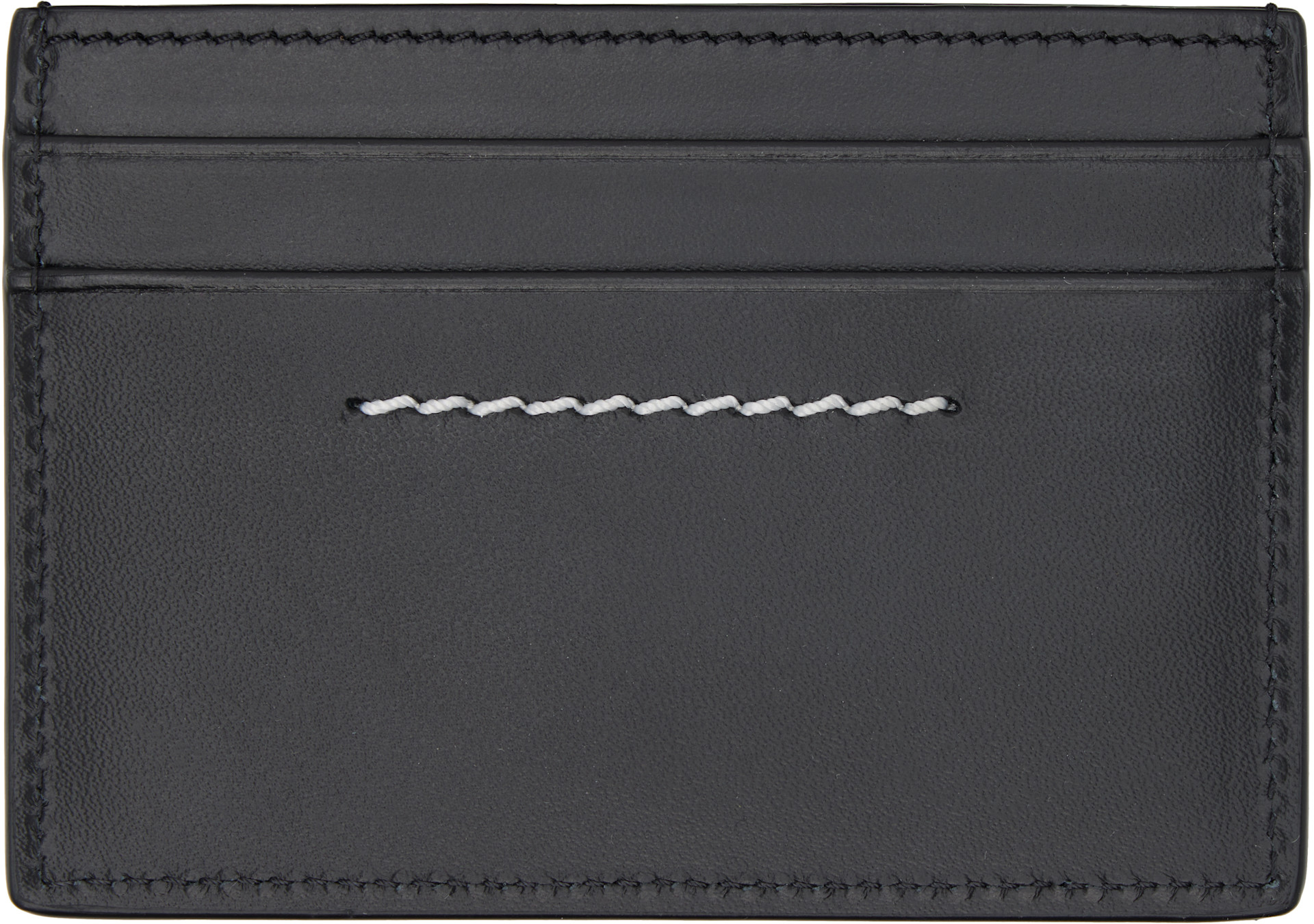 MM6 Maison Margiela: ブラック Numeric レザー カードケース | SSENSE