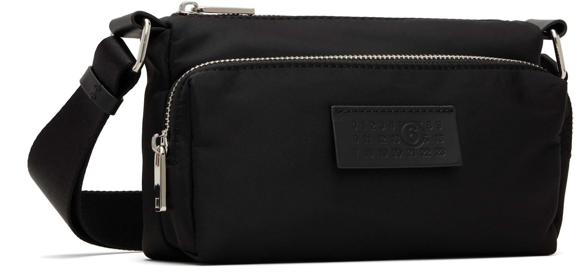 MM6 Maison Margiela: Black Nylon Pockets Crossbody Bag | SSENSE