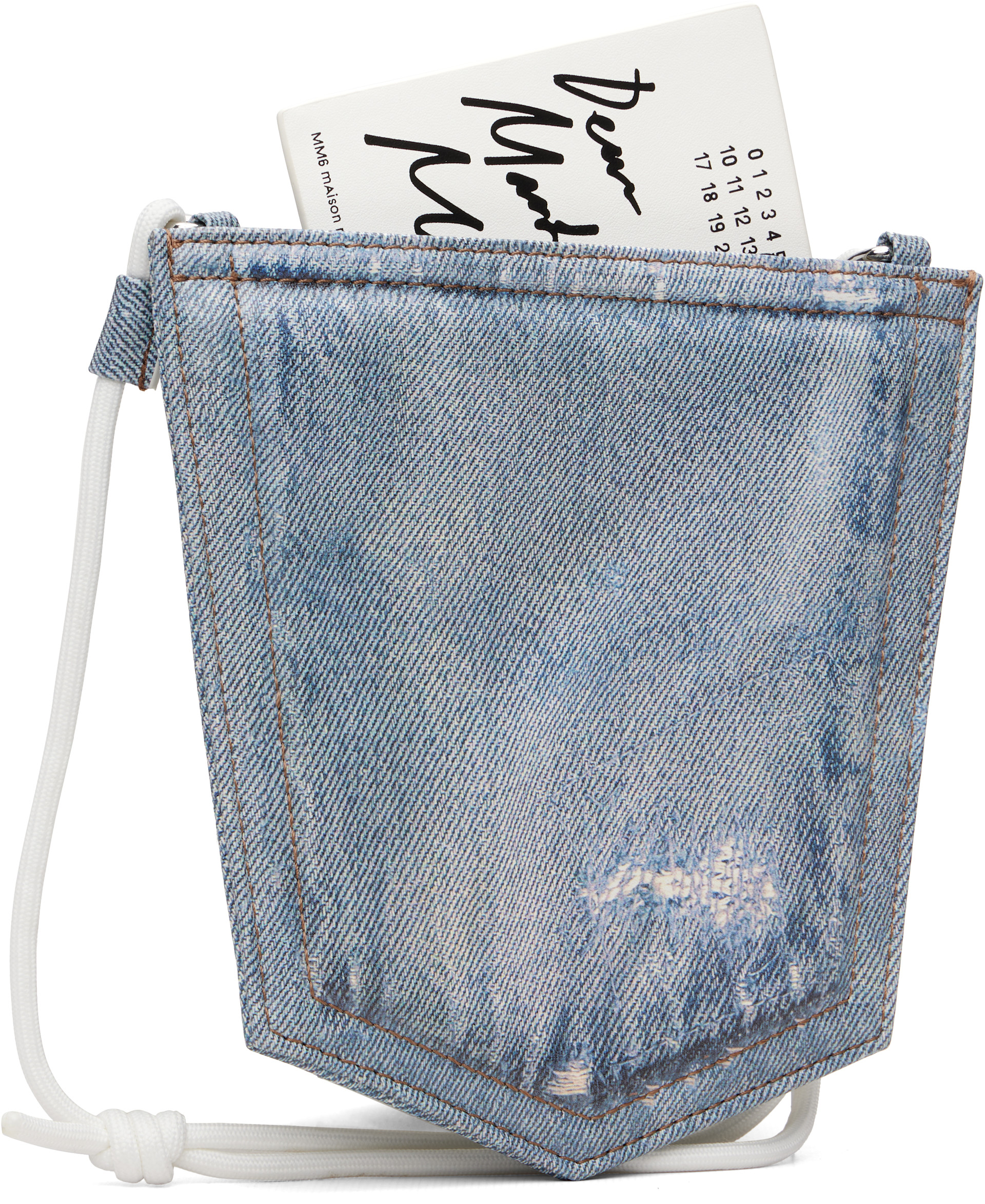 MM6 Maison Margiela: Blue Denim Pocket Pouch | SSENSE Canada