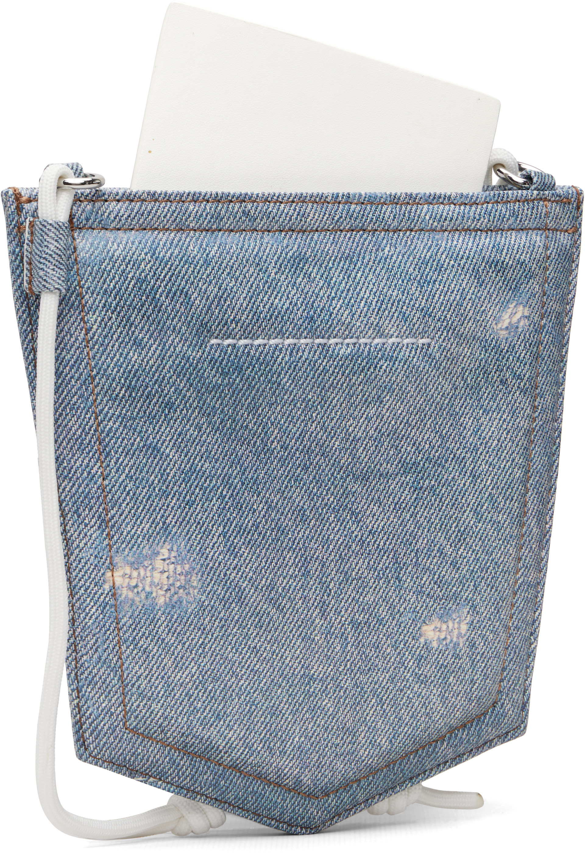 MM6 Maison Margiela: Blue Denim Pocket Pouch | SSENSE