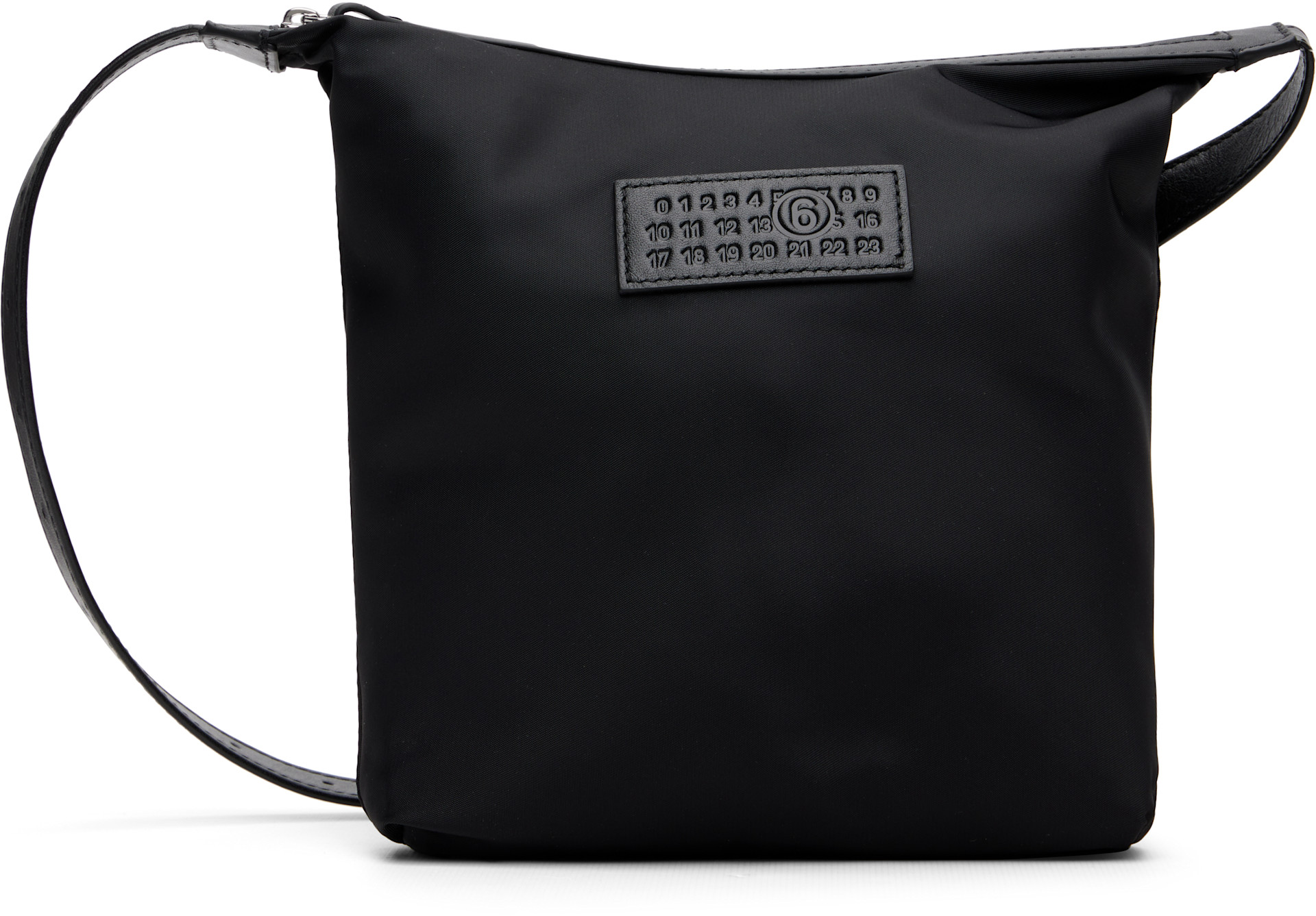 MM6 Maison Margiela: Black Logo Patch Pouch | SSENSE Canada