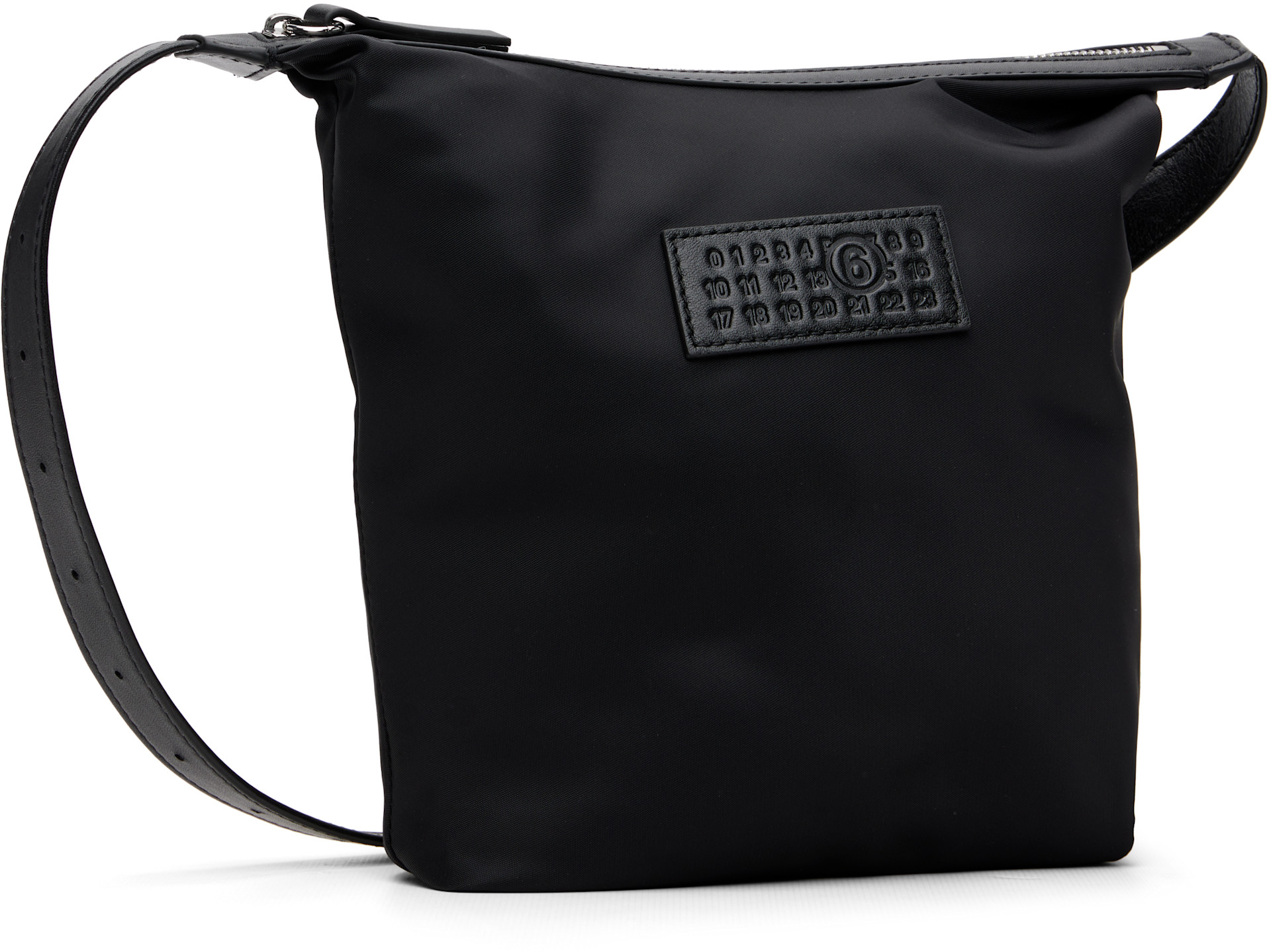 MM6 Maison Margiela: Black Logo Patch Pouch | SSENSE Canada