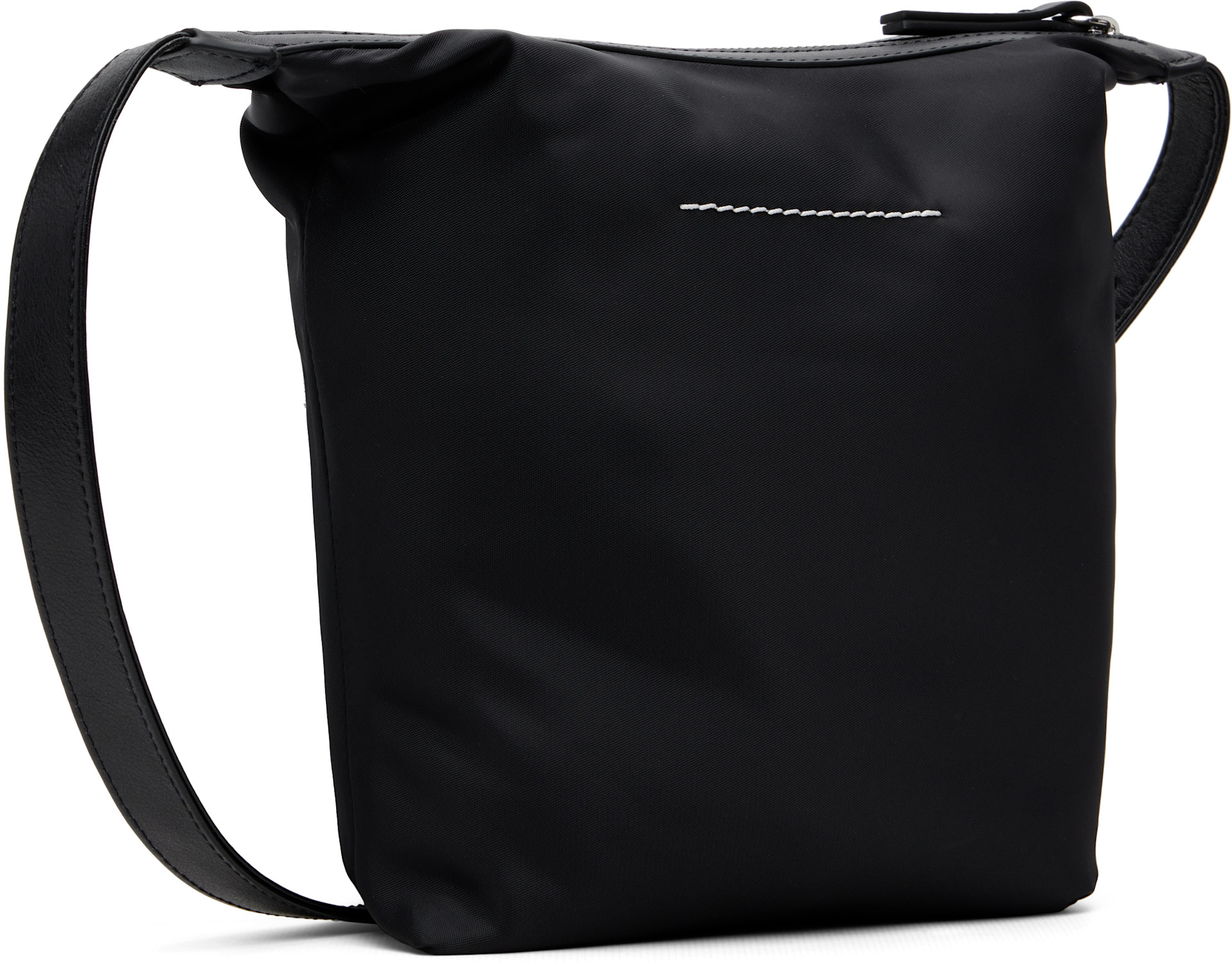 MM6 Maison Margiela: Black Logo Patch Pouch | SSENSE Canada