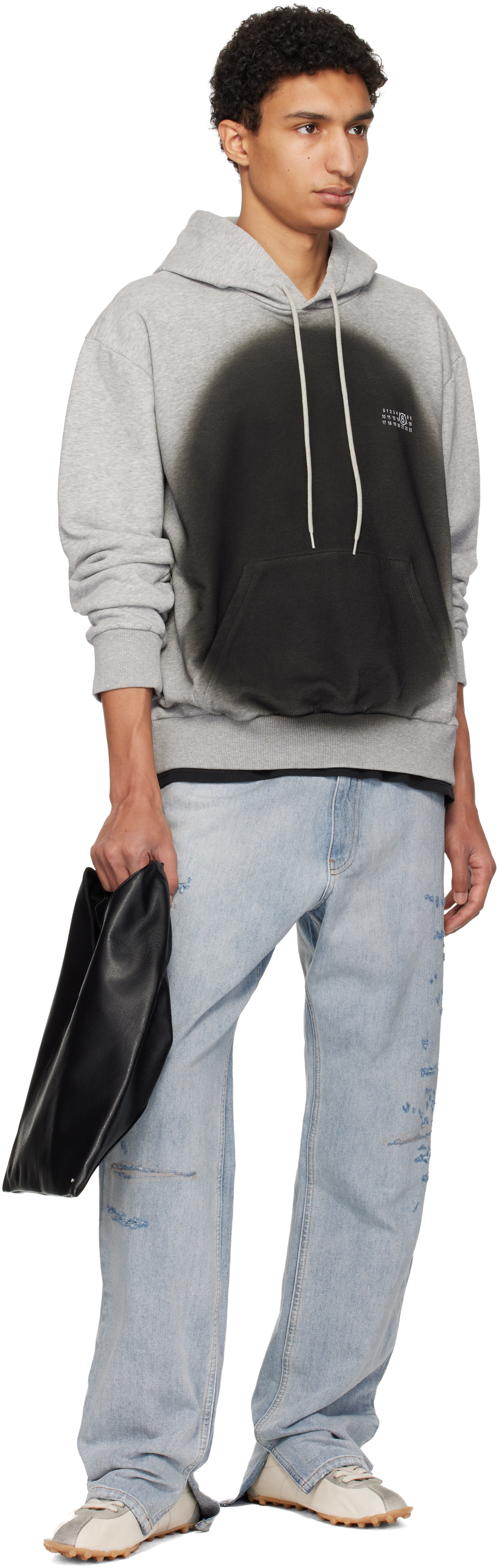 MM6 Maison Margiela: ブラック スモール トライアングルトート