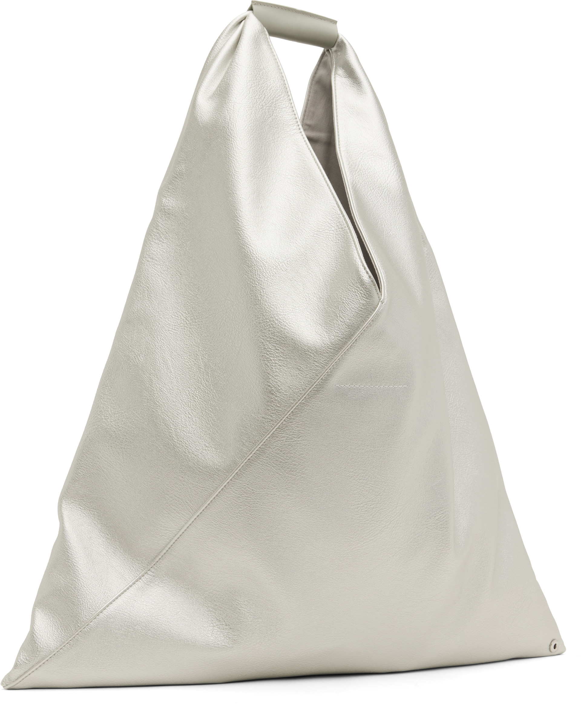 MM6 Maison Margiela: シルバー Classic フェイクレザー トートバッグ