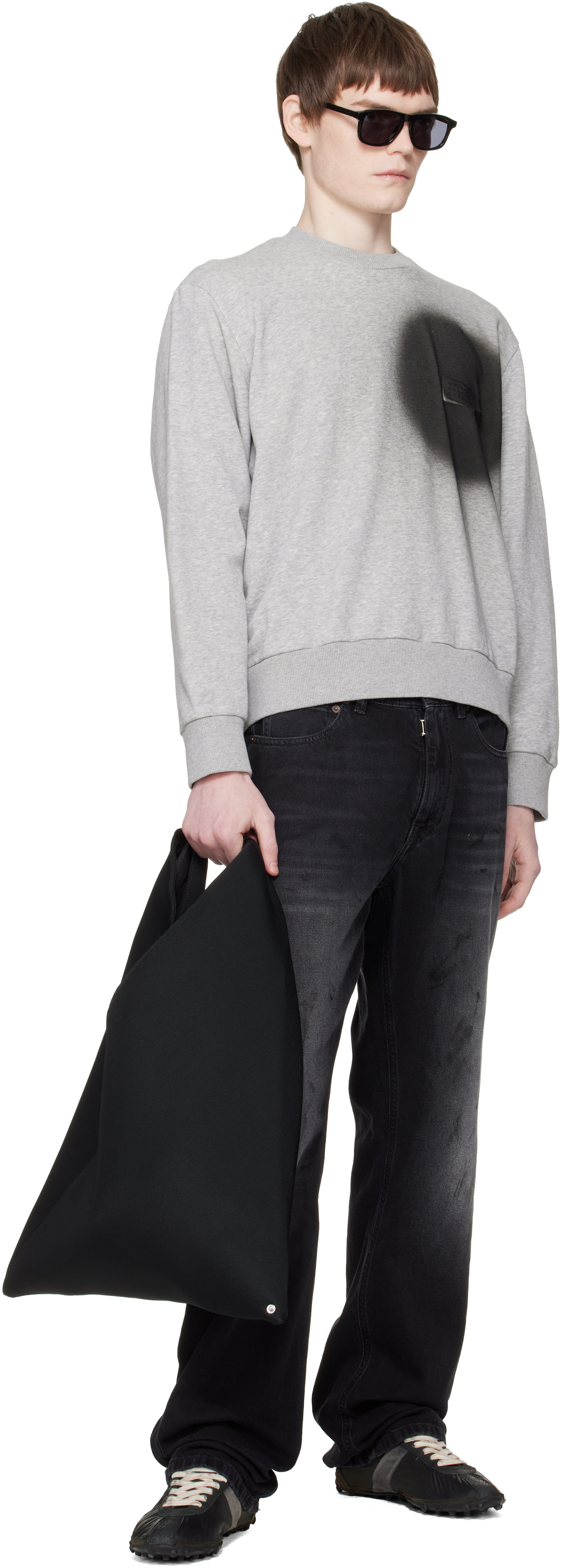 す*ぎ様 マルジェラ　黒 メッシュ トートバッグ ハンドル付き MM6 Maison Margiela: ブラック クラシック メッシュ トートバッグ