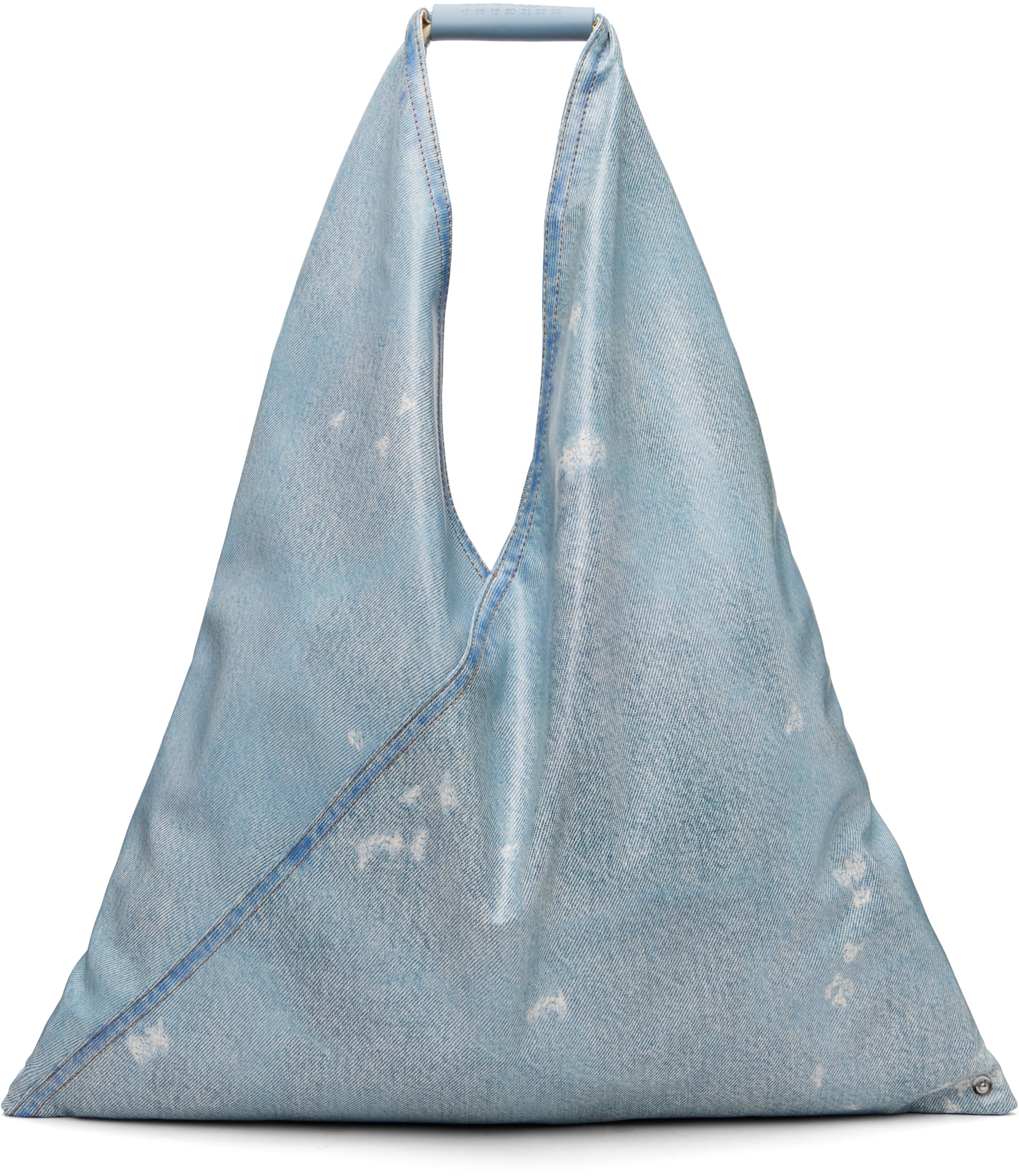 【美品】　MM⑥トライアングルバッグ MM6 Maison Margiela: ブルー クラシック トライアングルトート