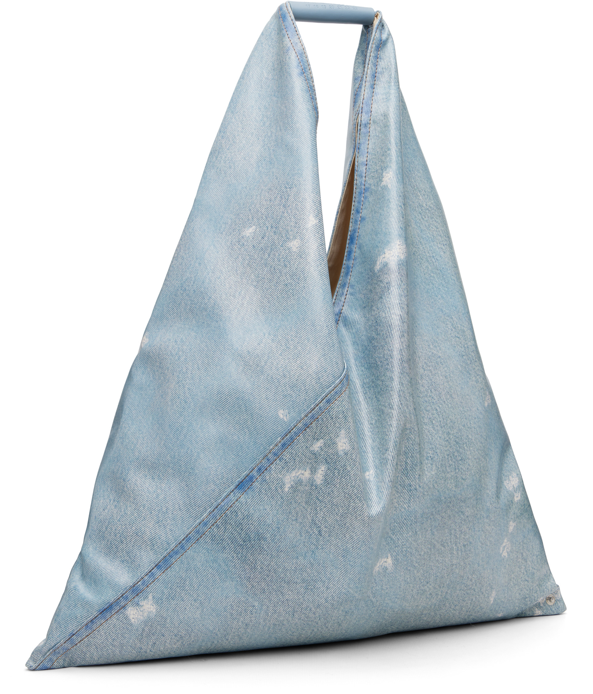 MM6 Maison Margielaパッチワーク トライアングルトートバック MM6 Maison Margiela: ブルー クラシック トライアングルトート