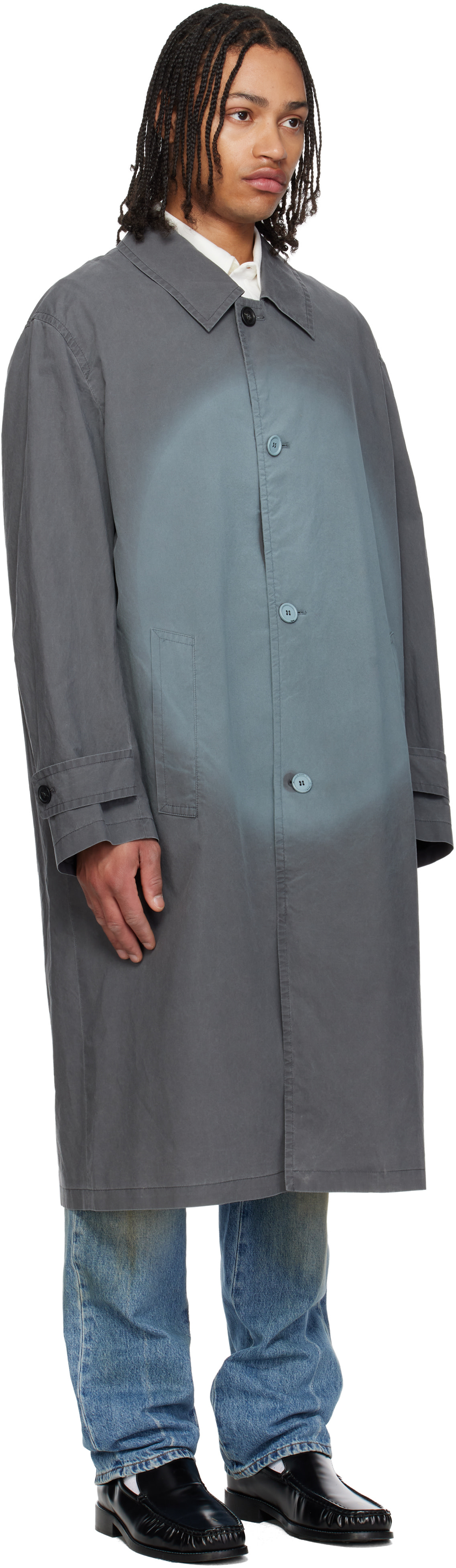 MM6 Maison Margiela: Gray Spotlight Fading Coat | SSENSE