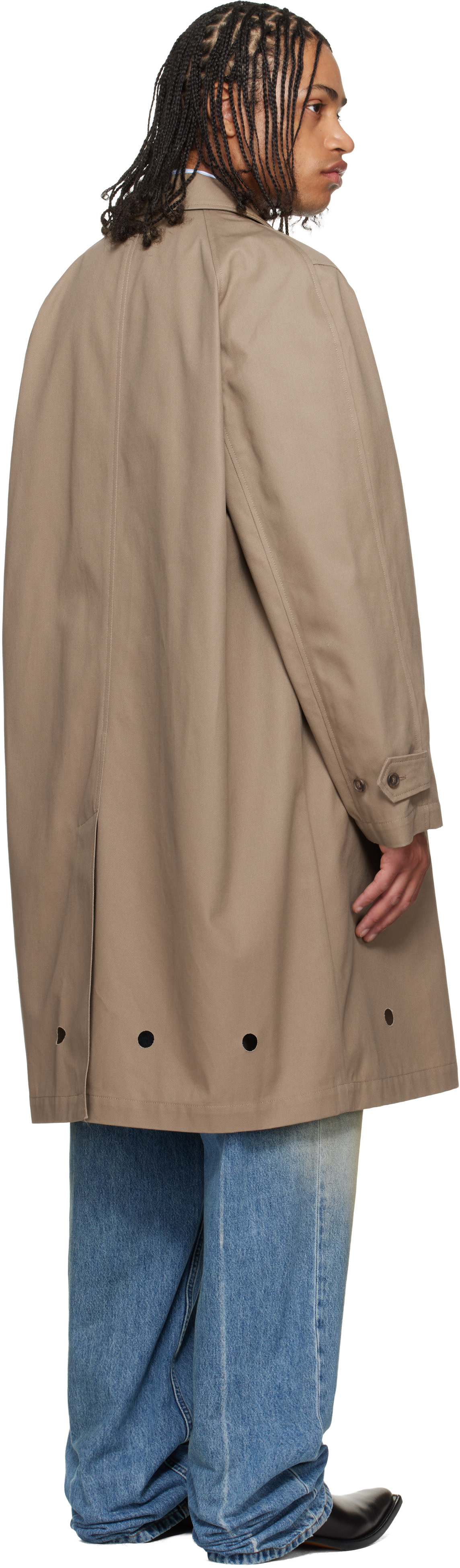 MM6 Maison Margiela: ベージュ Single-Breasted Utility トレンチ