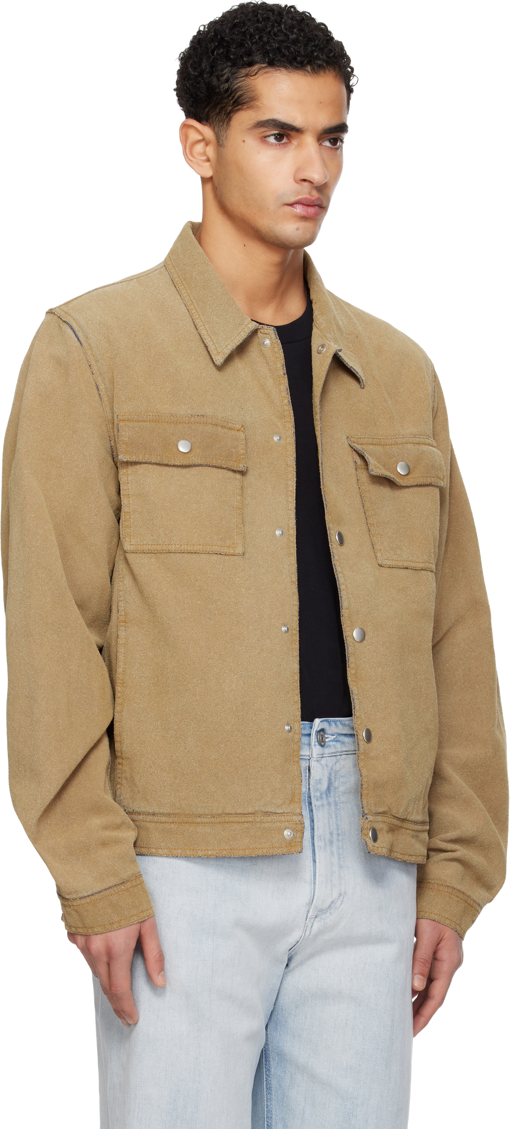 MM6 Maison Margiela: ベージュ フェイクスエード トラッカー