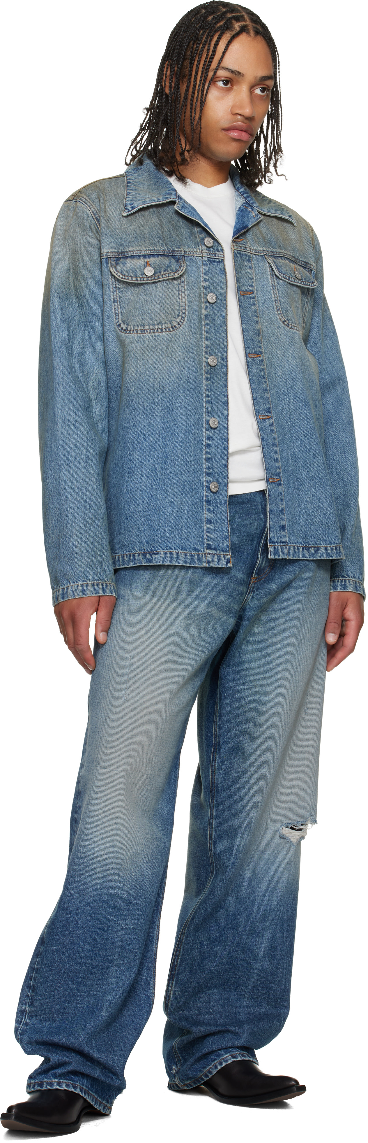 MM6 Maison Margiela - 블루 데님 트러커 재킷