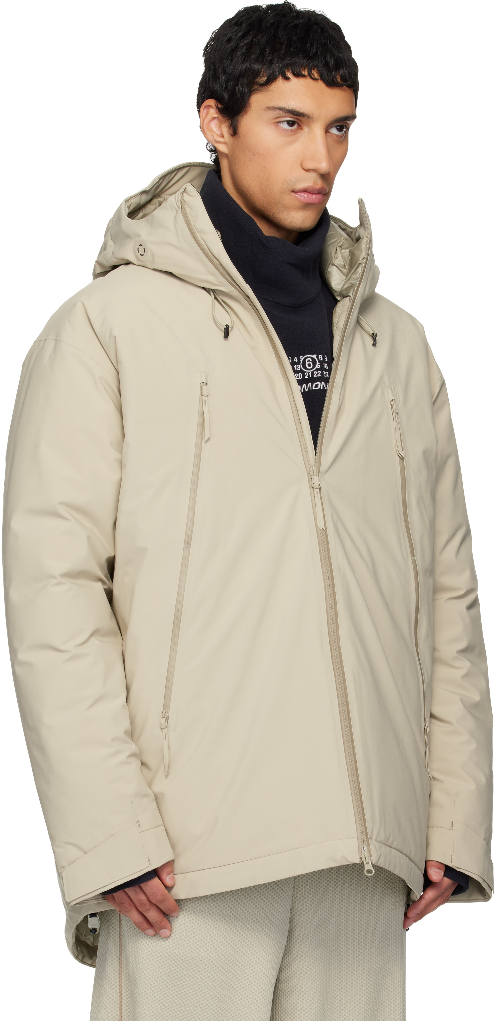 MM6 Maison Martin Margiela ダウンジャケット MM6 Maison Margiela: オフホワイト Salomonエディション フード付き