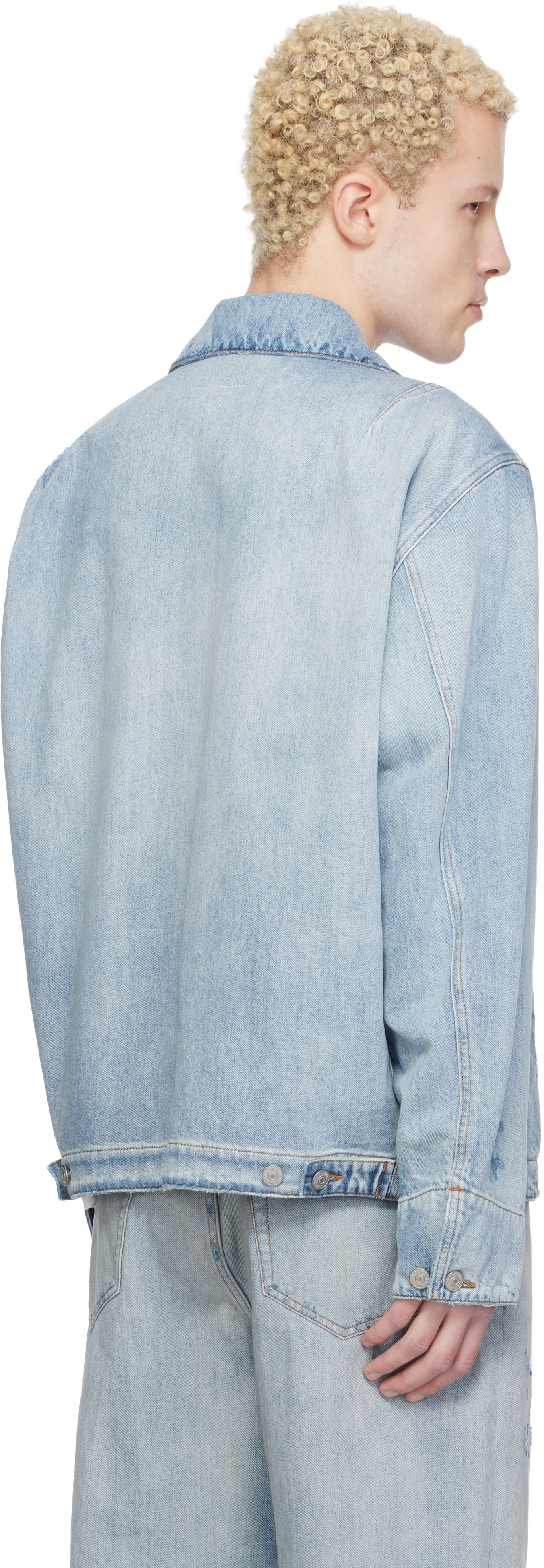 MM6 Maison Margiela: Blue Sportsjacket Denim Jackets | SSENSE