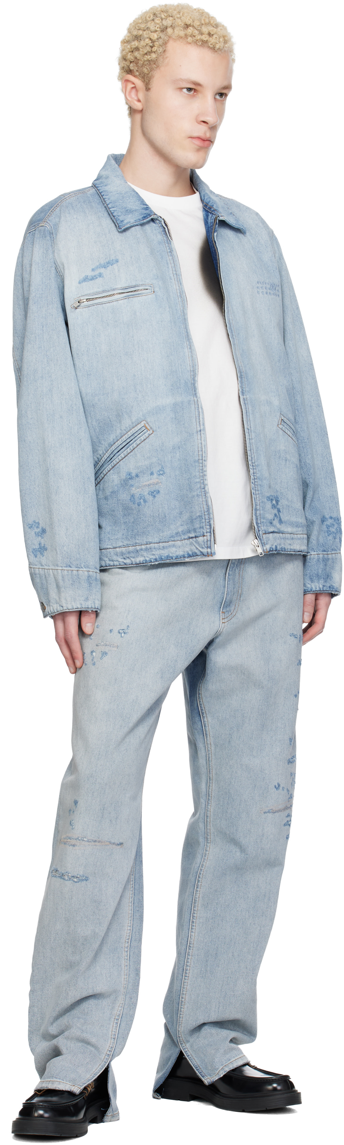 MM6 Maison Margiela: ブルー Sportsjacke デニム ジャケット | SSENSE