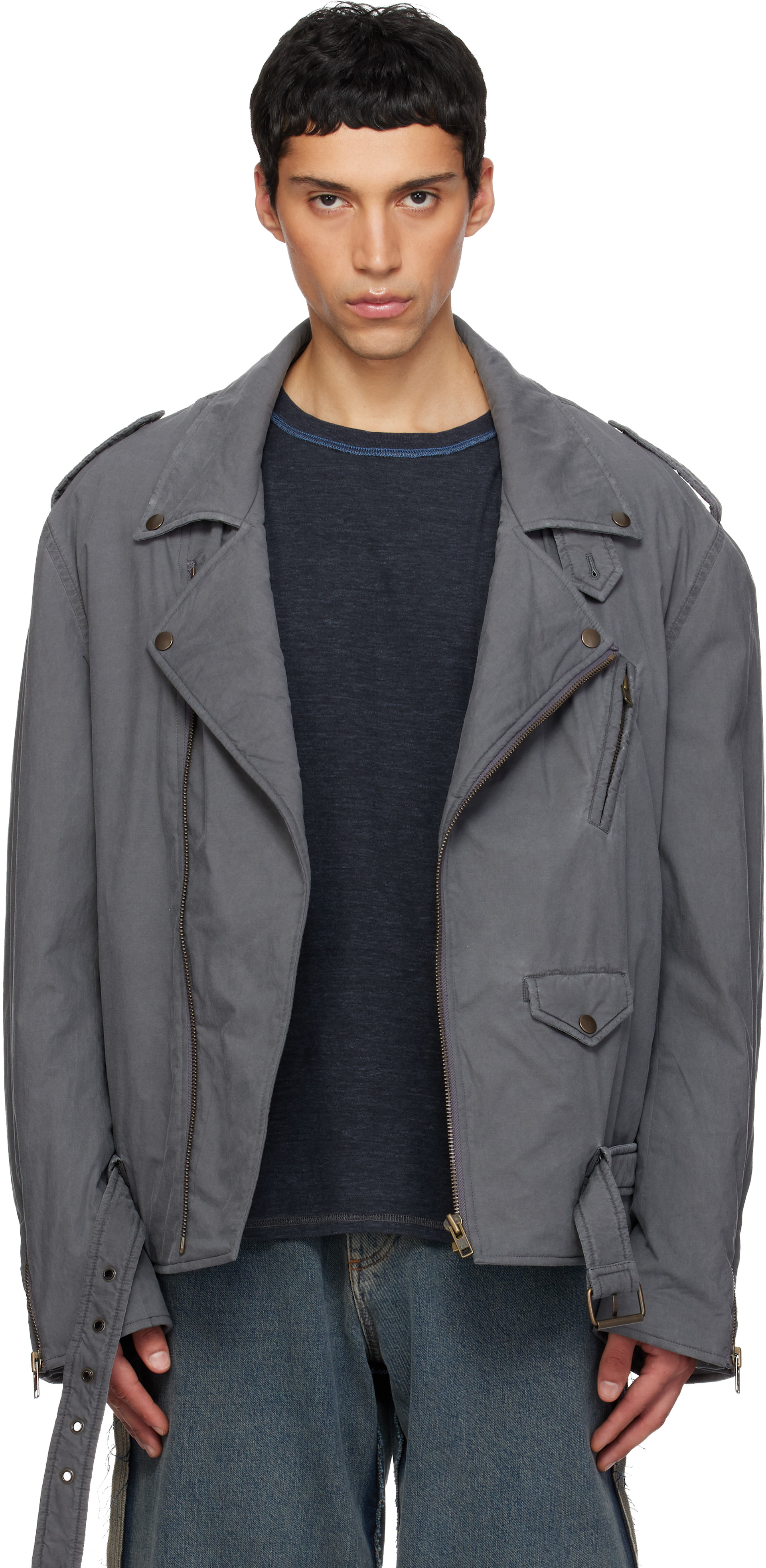 MM6 Maison Margiela: グレー スポーツ ジャケット | SSENSE 日本